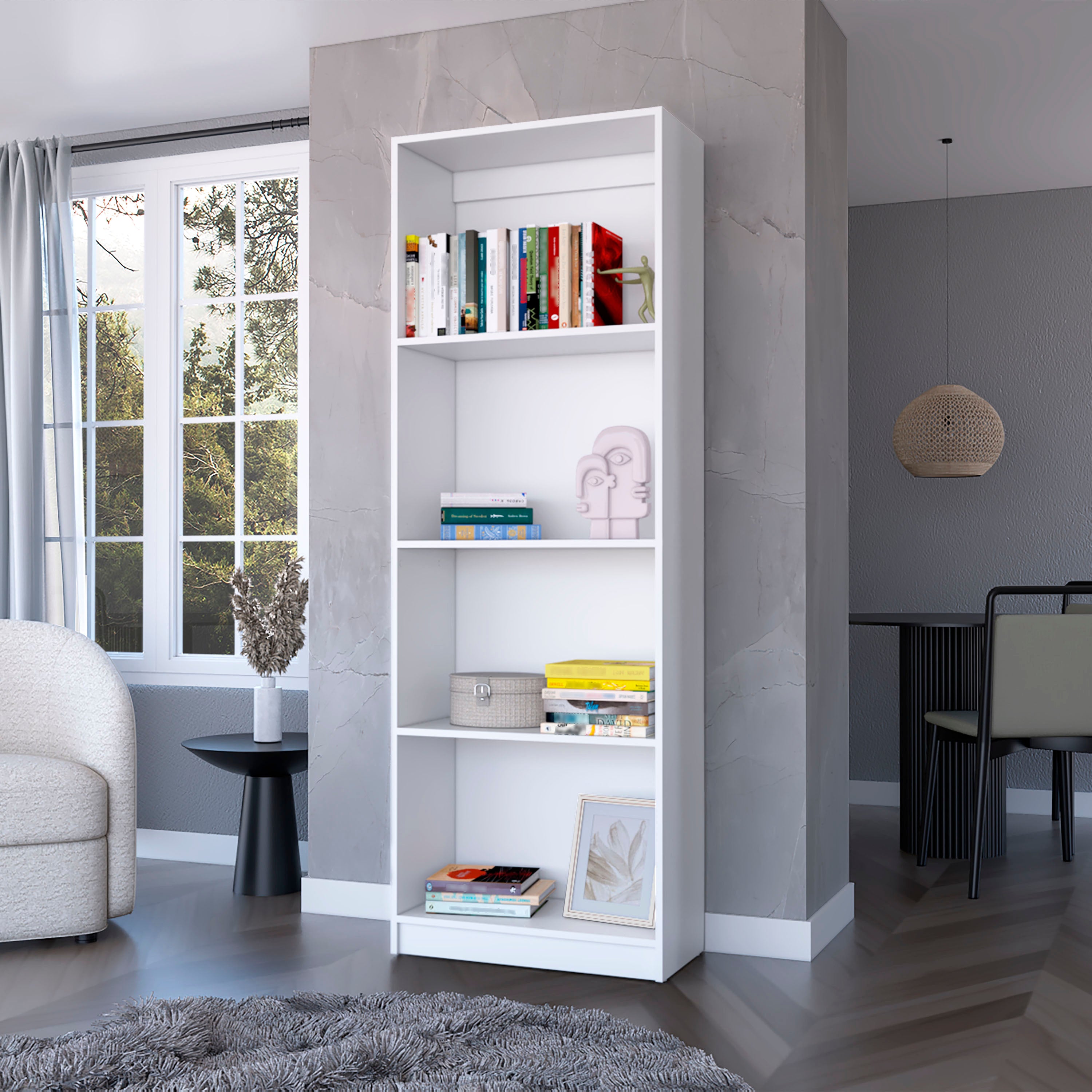 White Tier Storage Shelves Bookcase