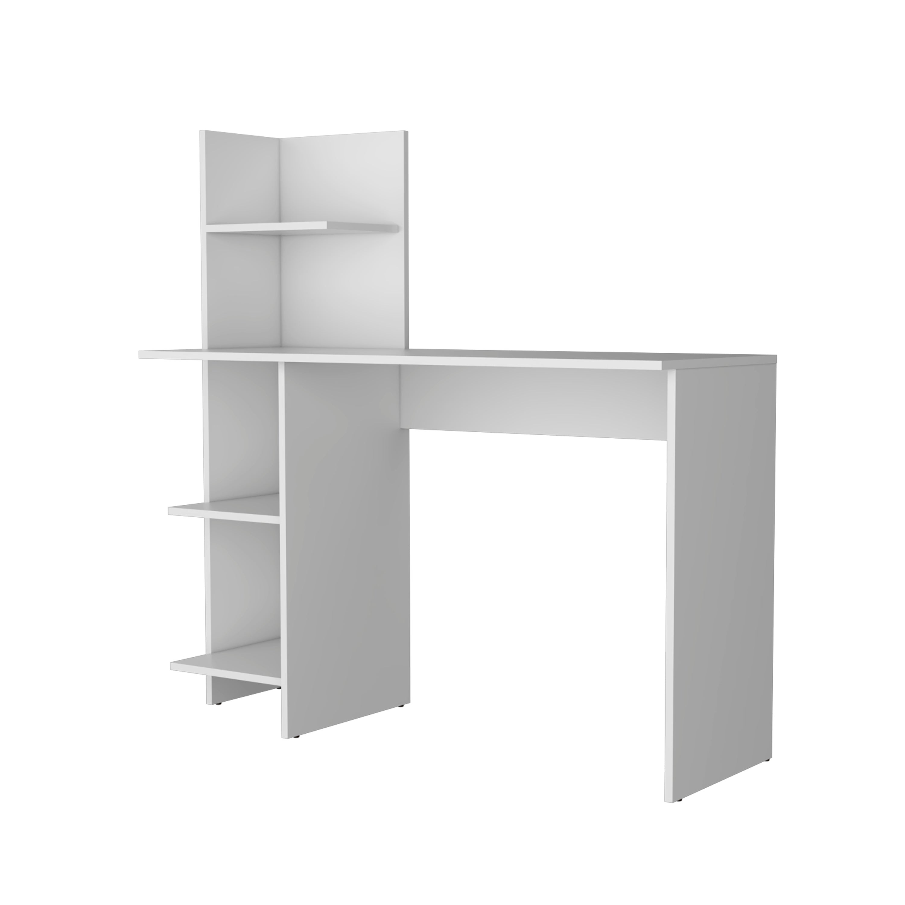 White Four Shelves Writing Desk