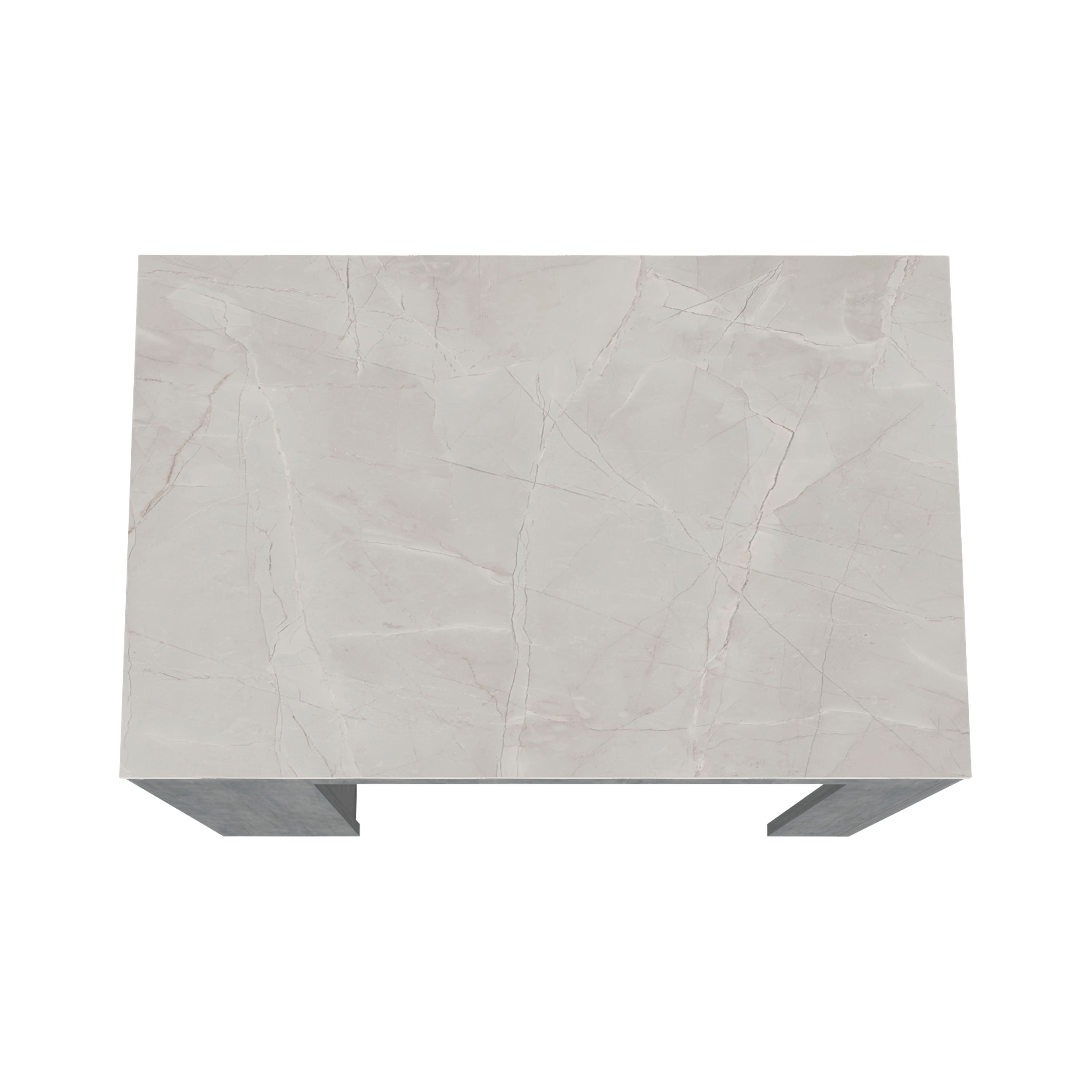 Concrete Gray and Ibiza Marble Counter Height Table Top Kitchen Island