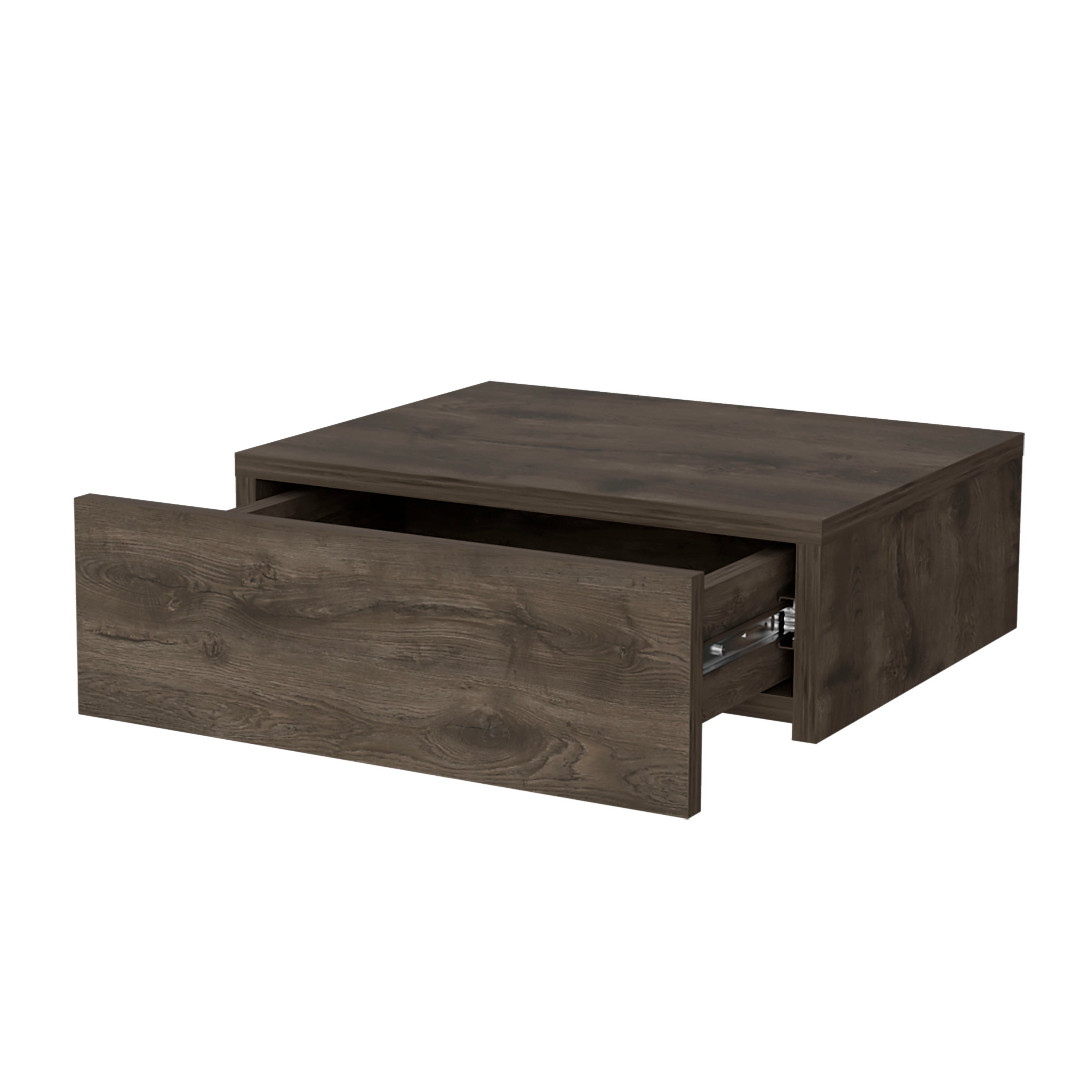 Dark Brown Wall-Mounted Floating Nightstand