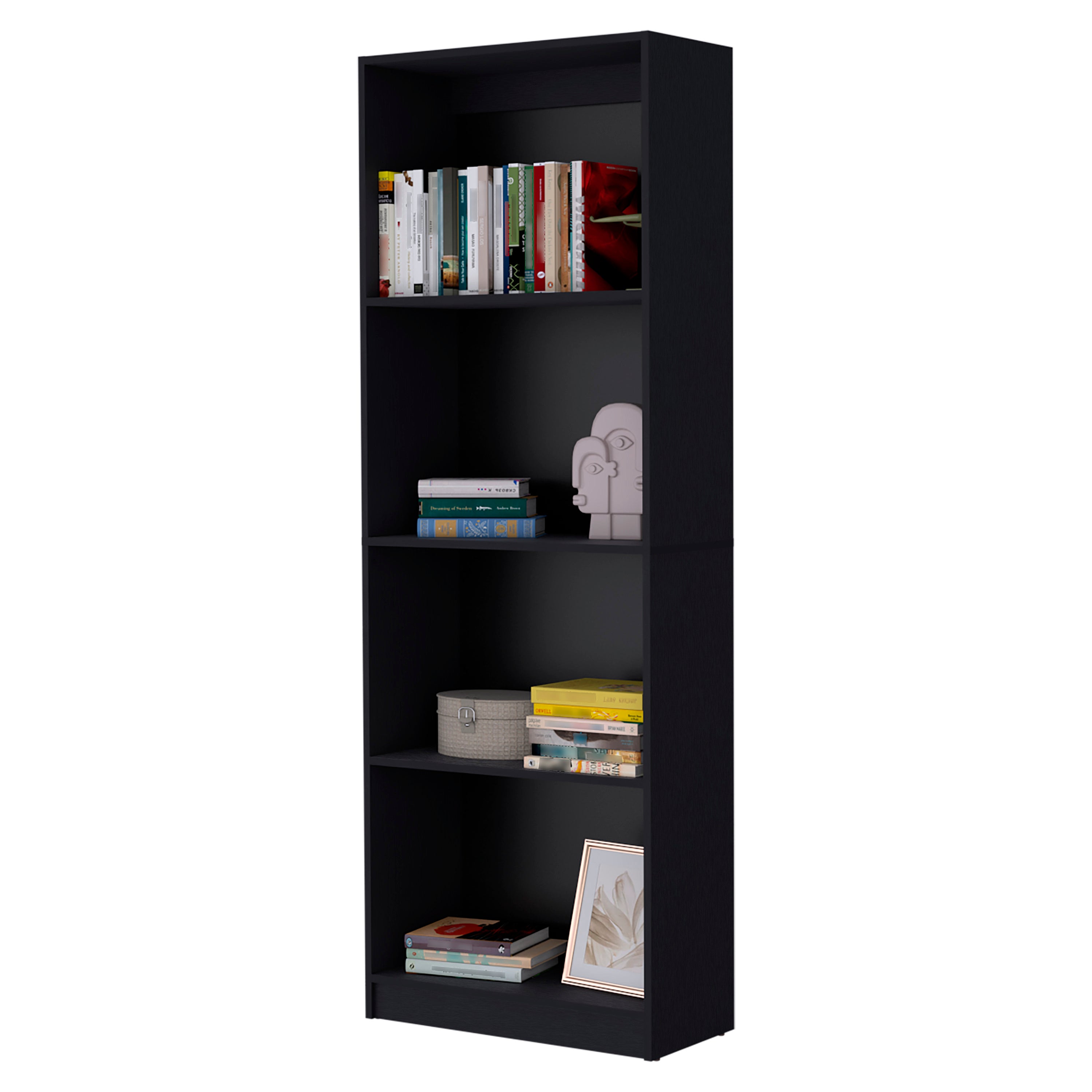 Black Tier Storage Shelves Bookcase