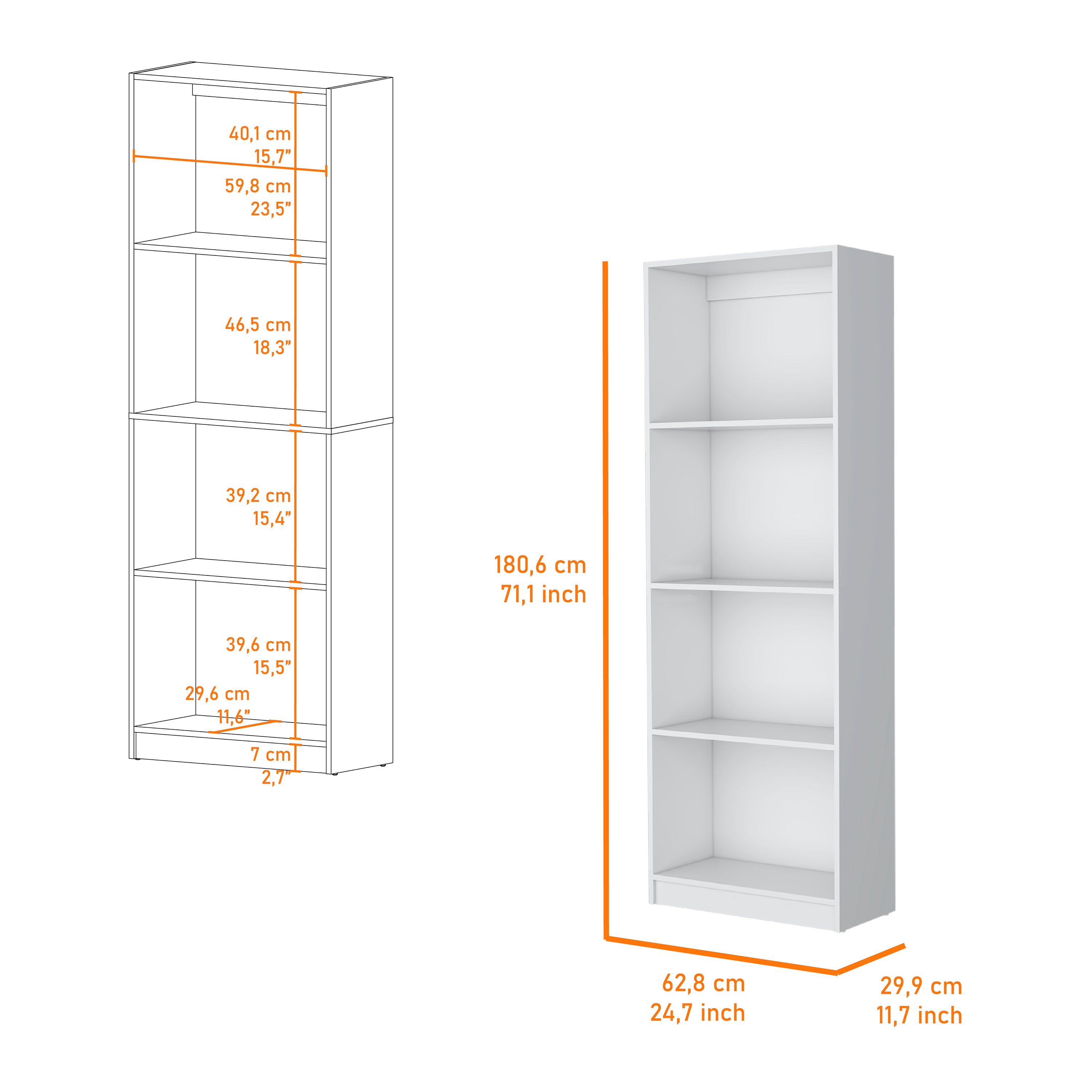 White Tier Storage Shelves Bookcase