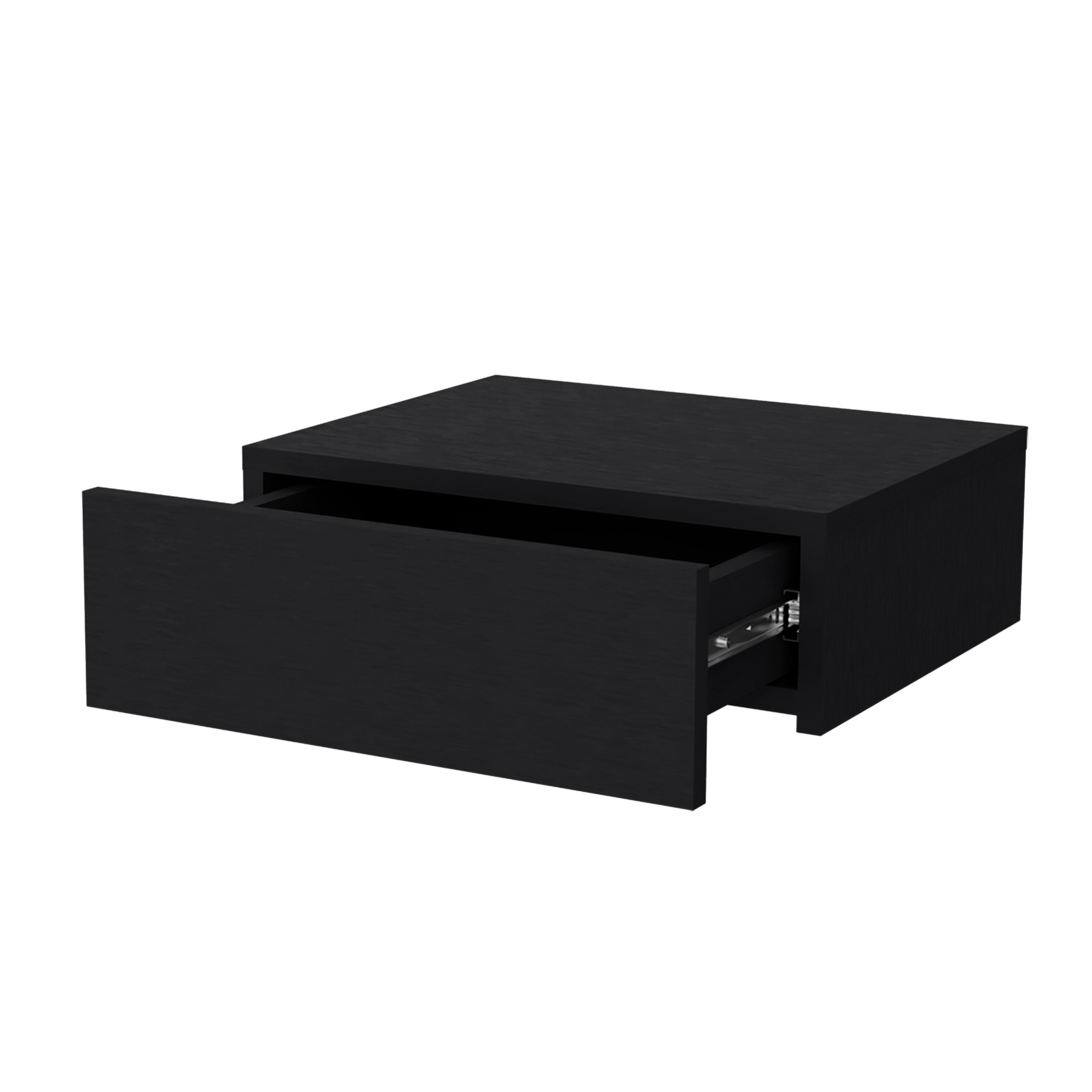 Black Wall-Mounted Floating Nightstand