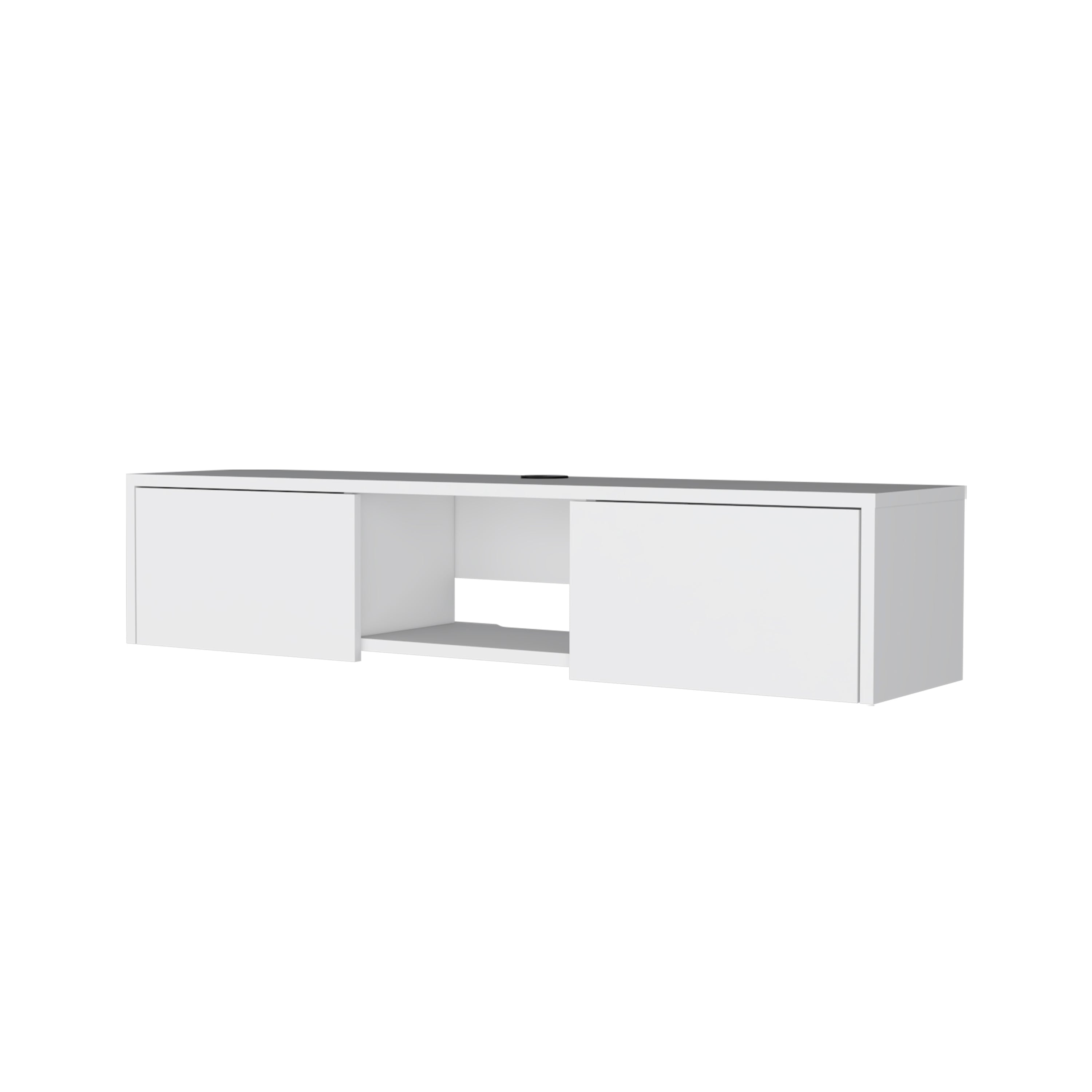 White 2-Door Floating TV Stand