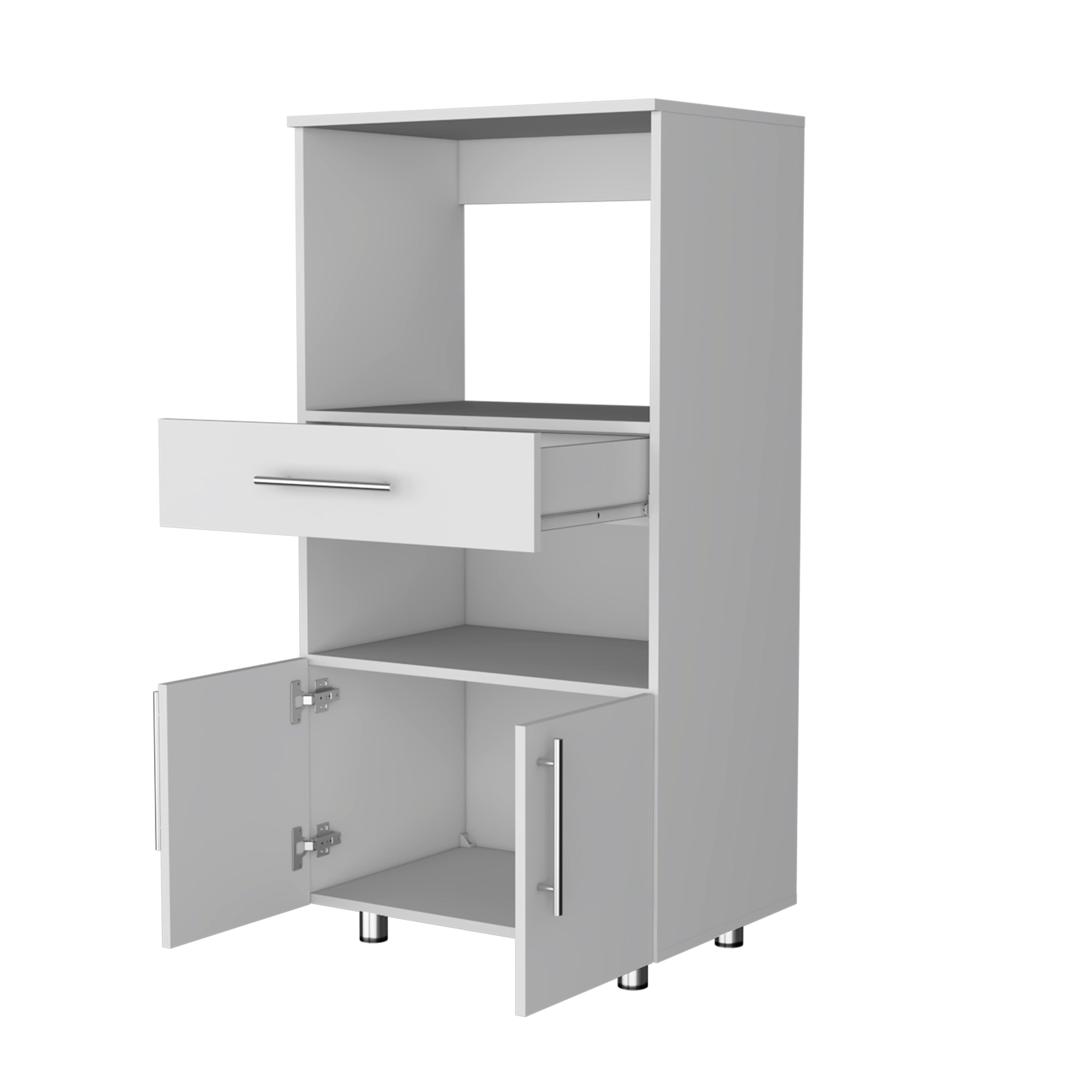 White Pantry Cabinet Microwave Stand