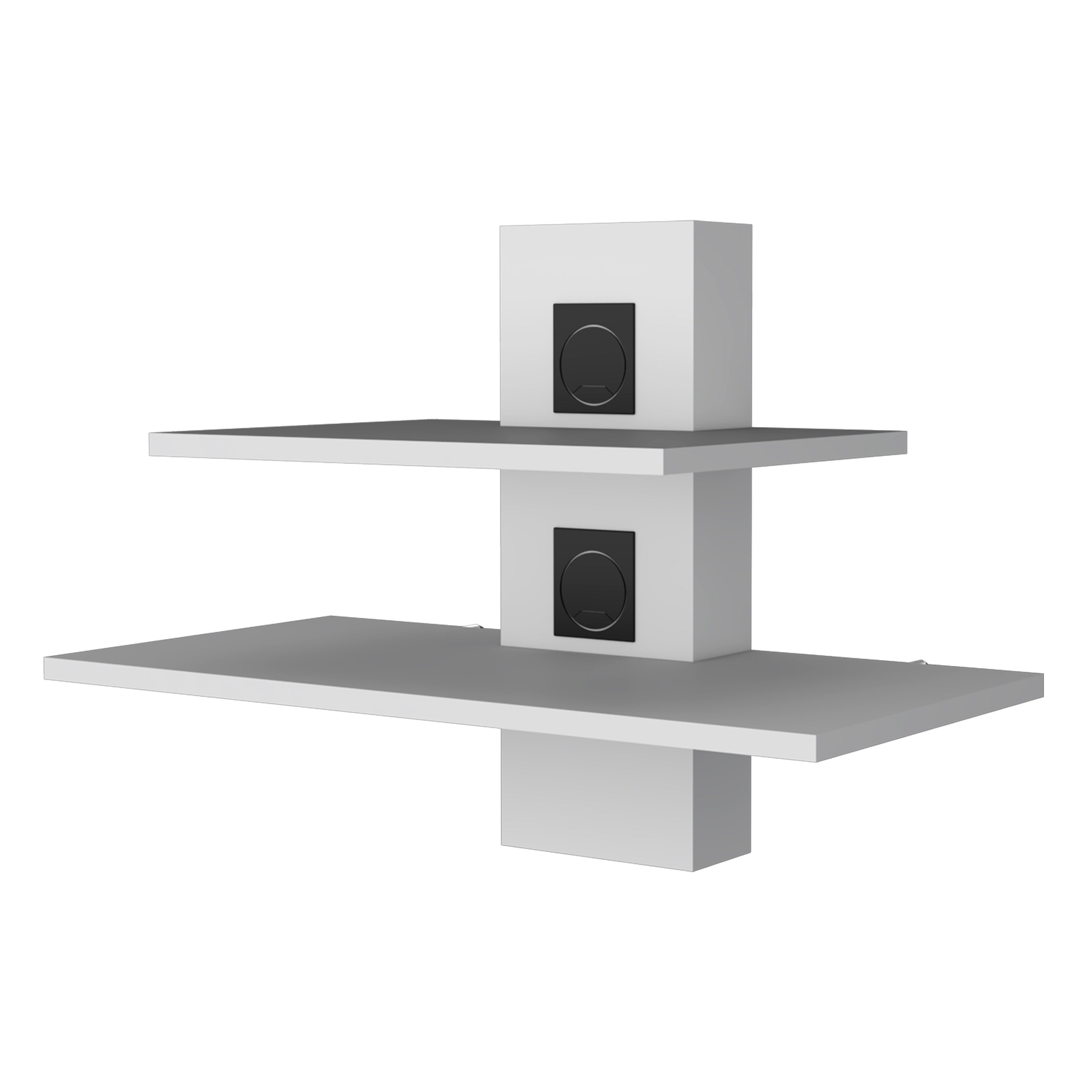 White Dual-Shelf Wall Floating Shelf