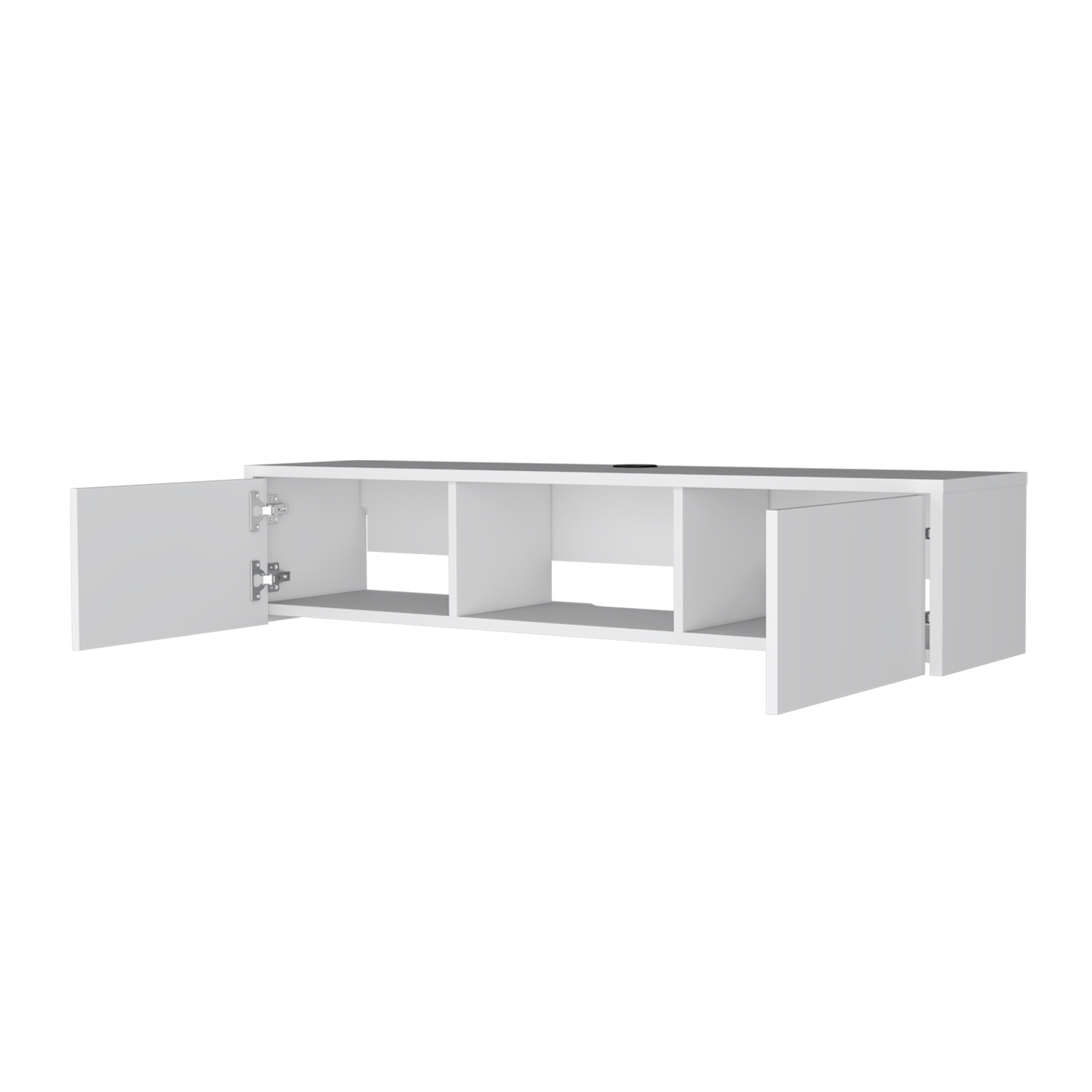 White 2-Door Floating TV Stand