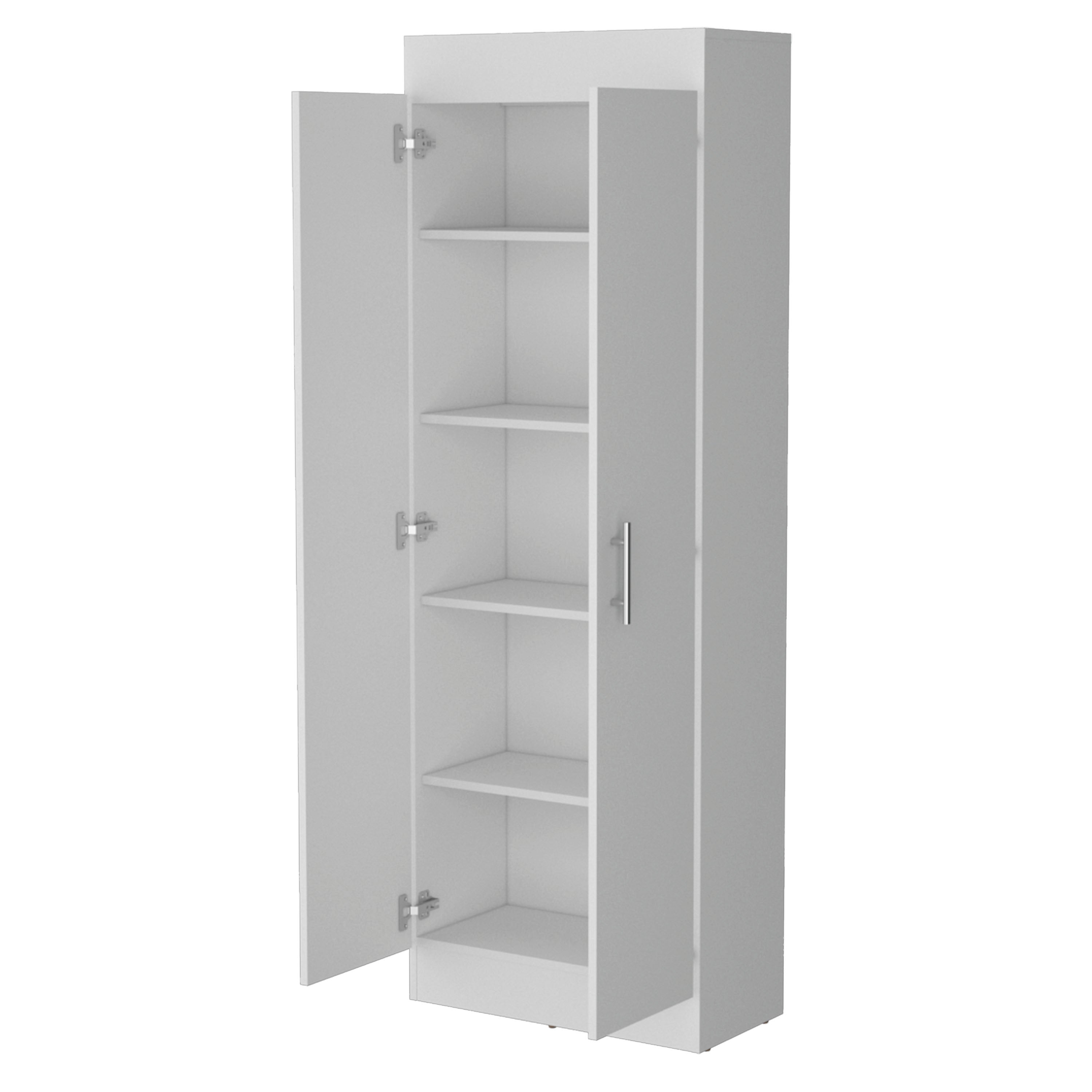 White 5-Shelf Storage Pantry Cabinet