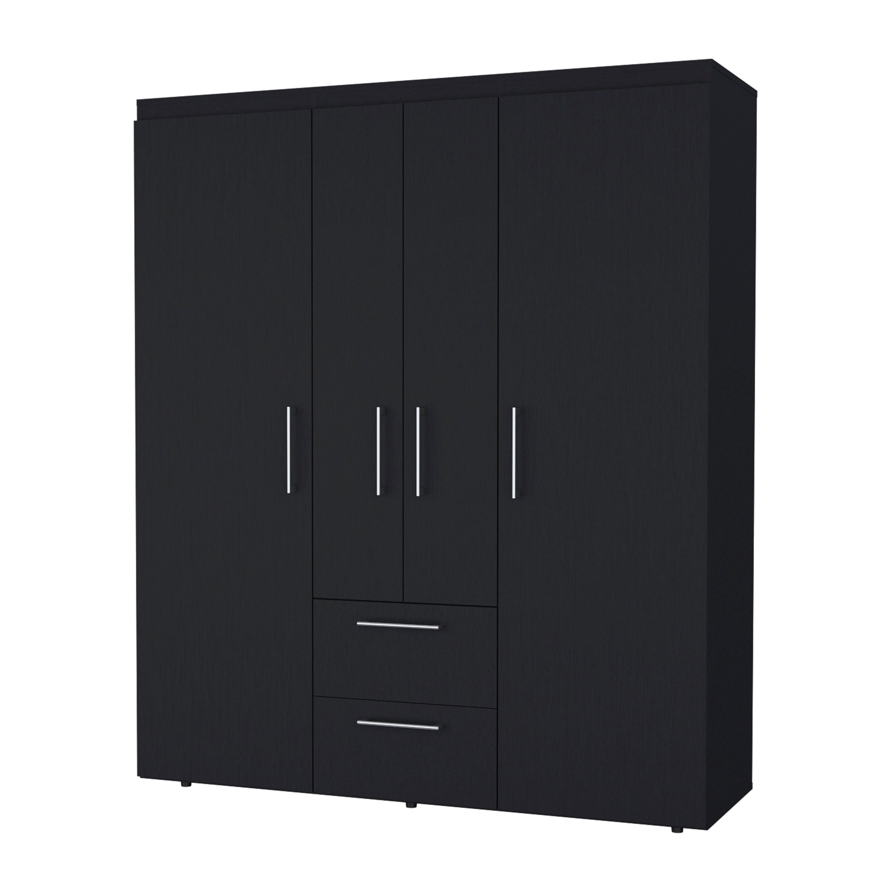 Black All-In-One 2-Door Armoire