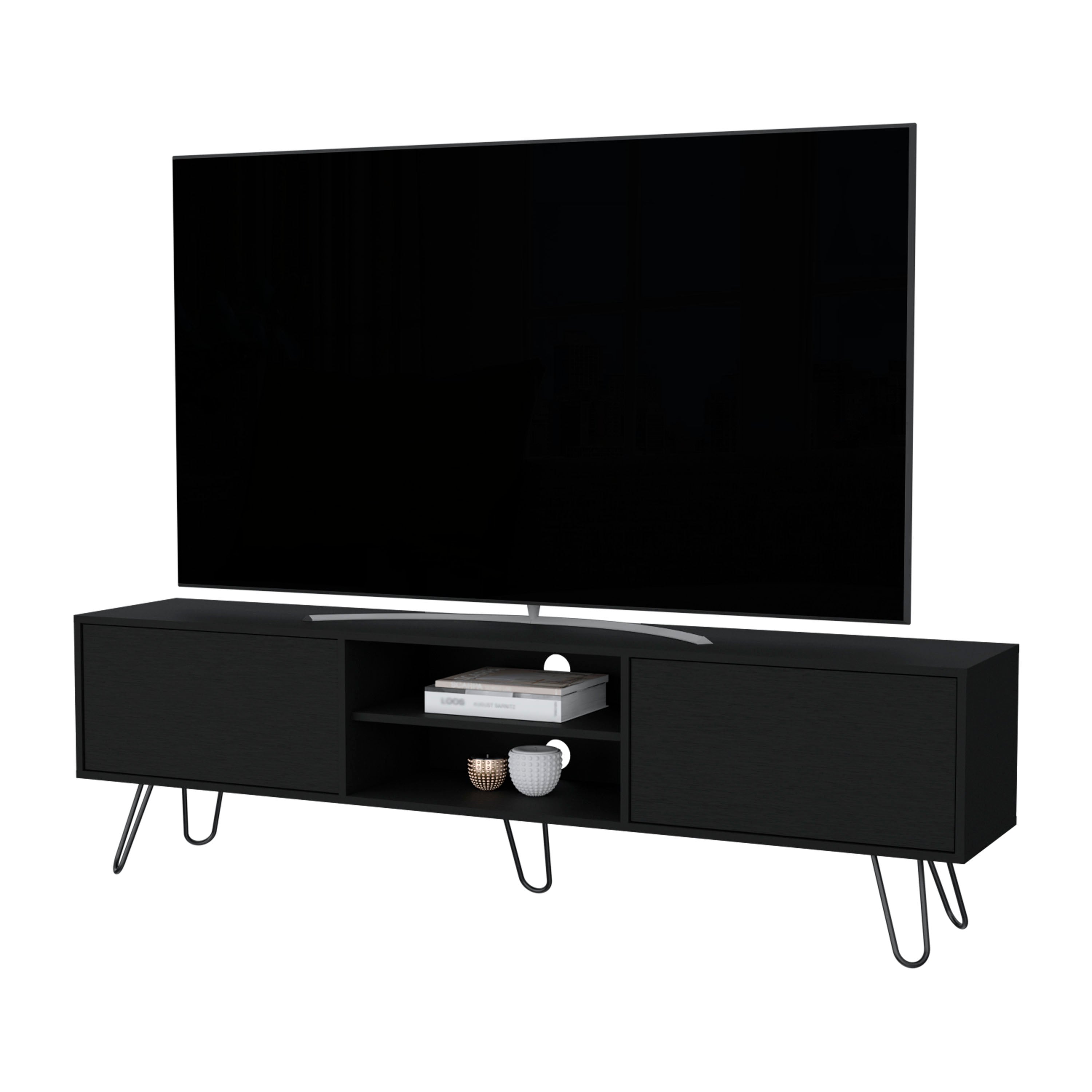 Black Hairpin Leg TV Rack