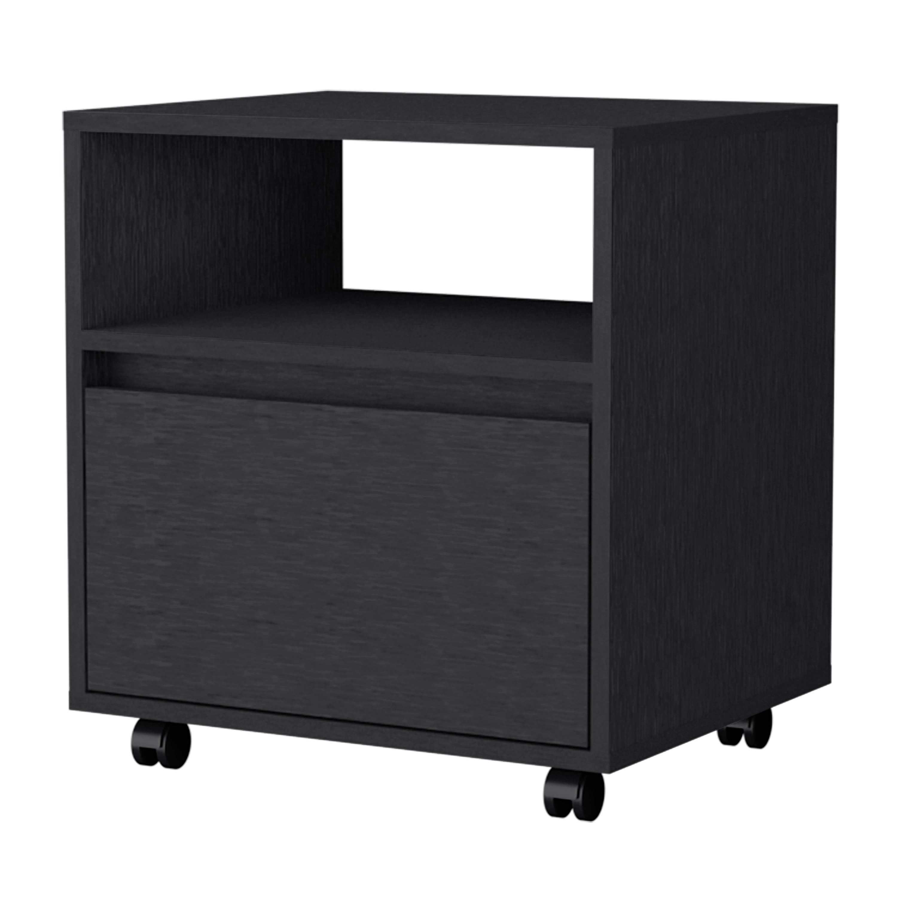 Black 1-Drawer Nightstand