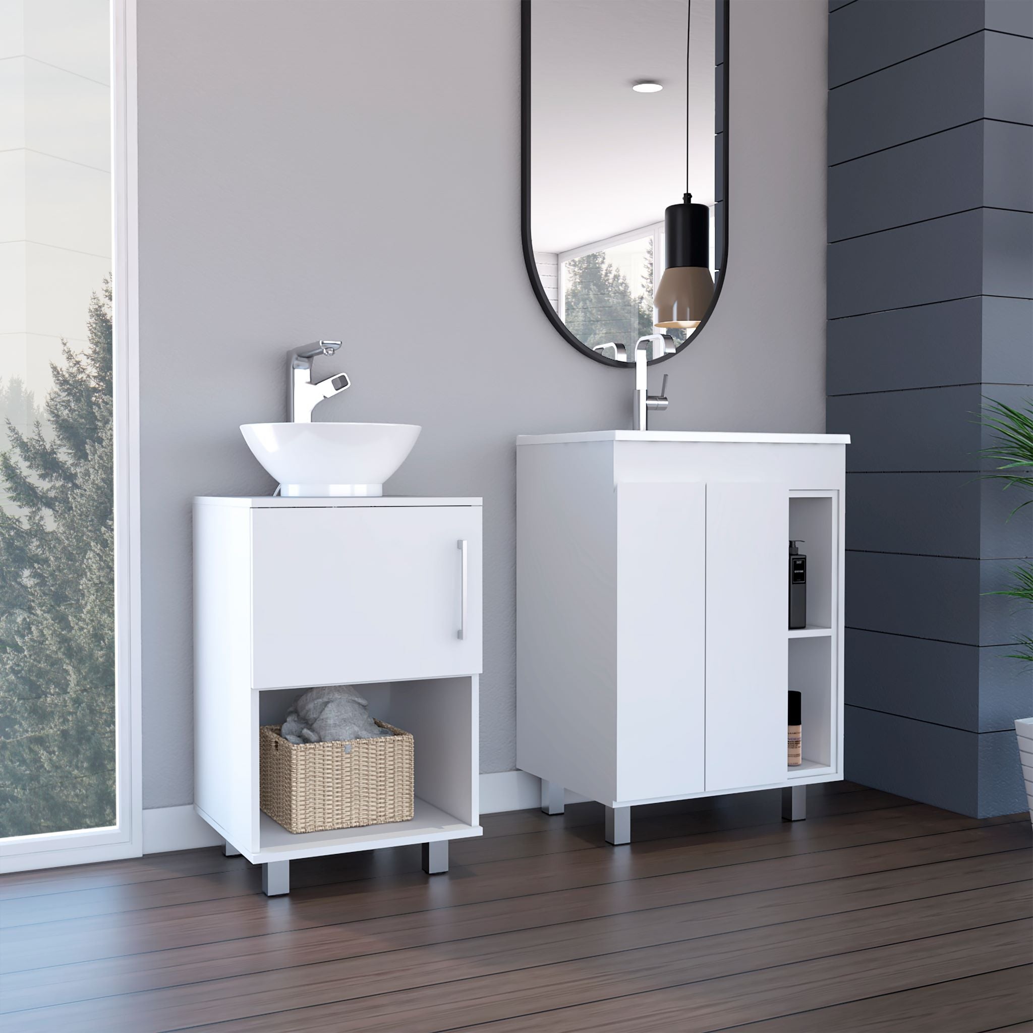 White 2 Piece Bathroom Set