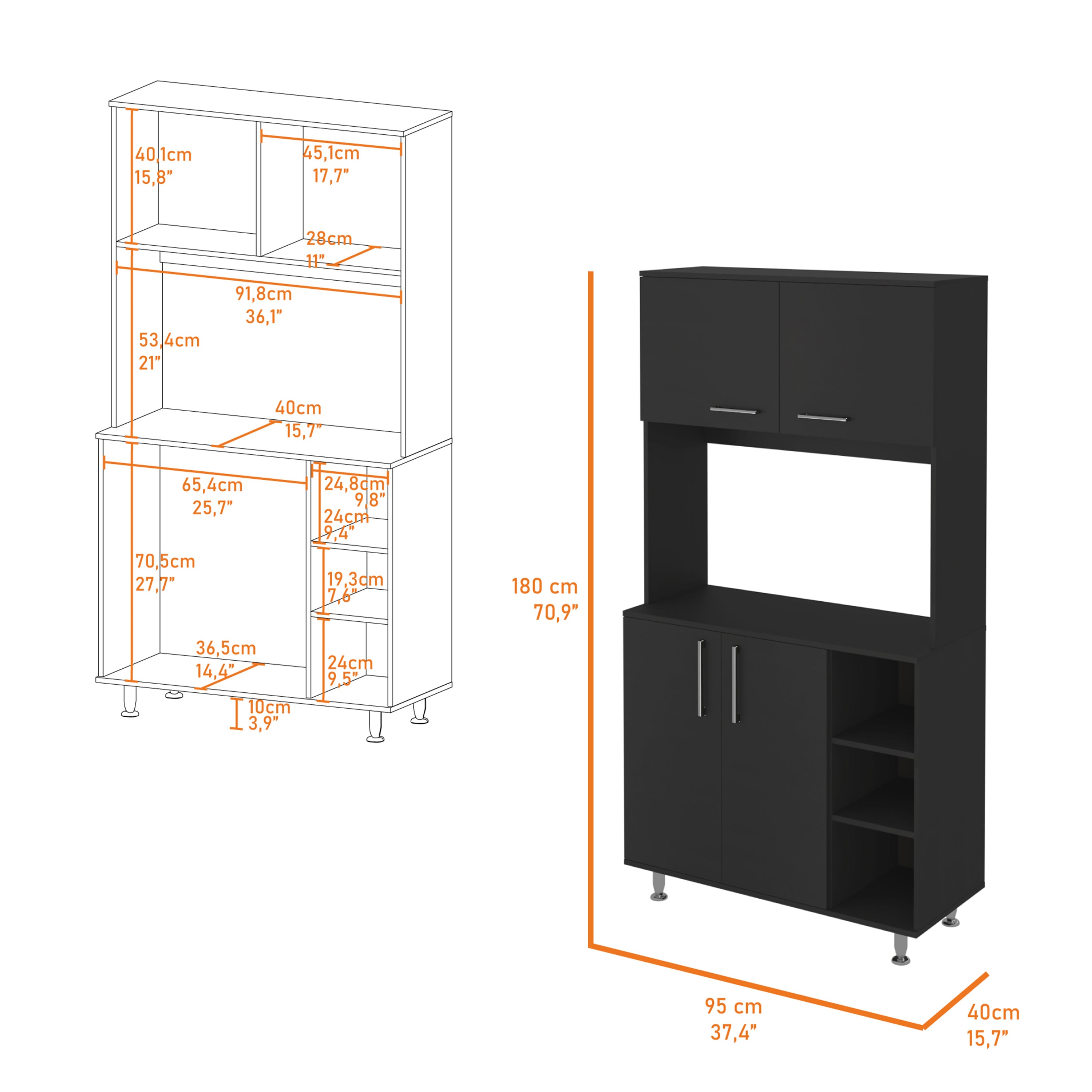 Black 5 Piece Garage Set