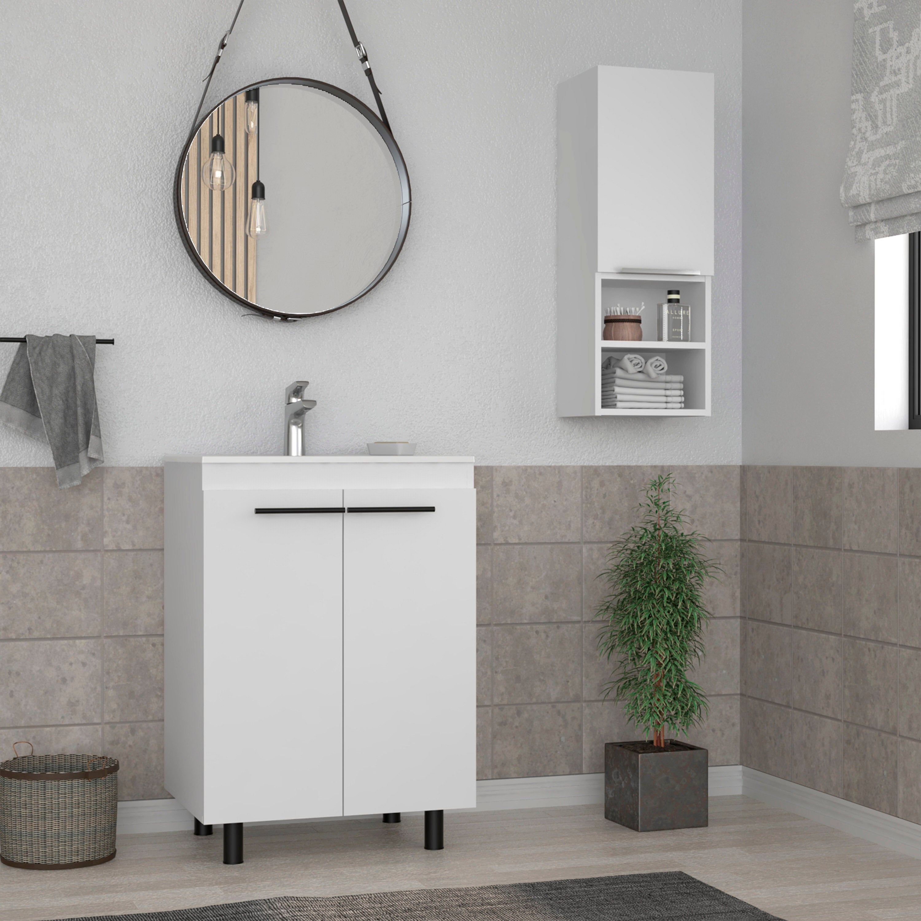 White 2 Piece Bathroom Set