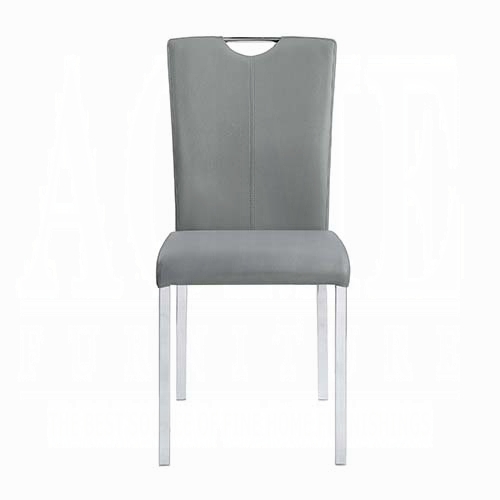 Grey and Chrome Tight Back Side Chairs ( Set of 2)