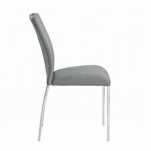 Grey and Chrome Tight Back Side Chairs ( Set of 2)