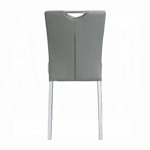 Grey and Chrome Tight Back Side Chairs ( Set of 2)