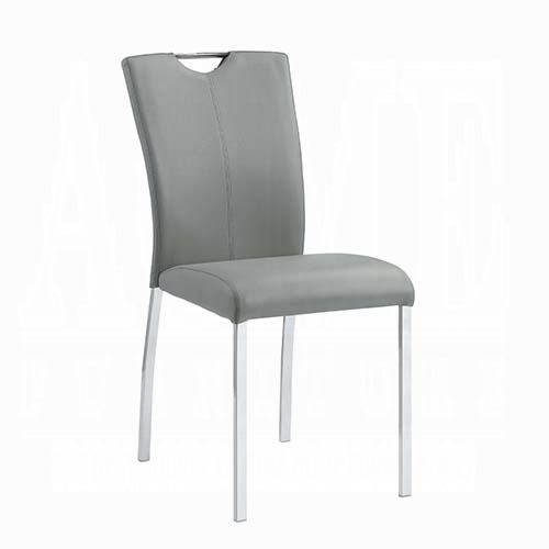 Grey and Chrome Tight Back Side Chairs ( Set of 2)