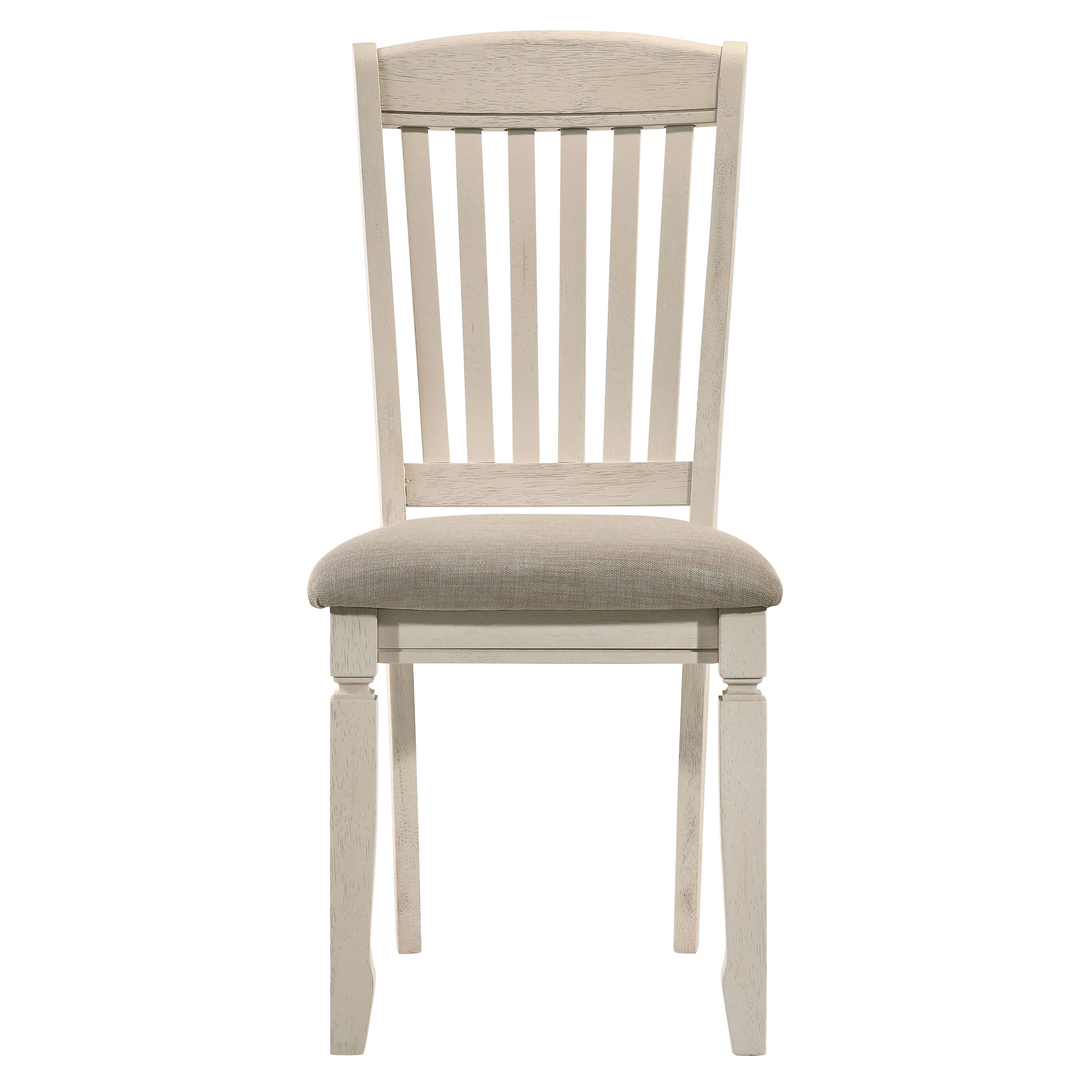 Tan and Cream Slatted Back Side Chairs (Set of 2)