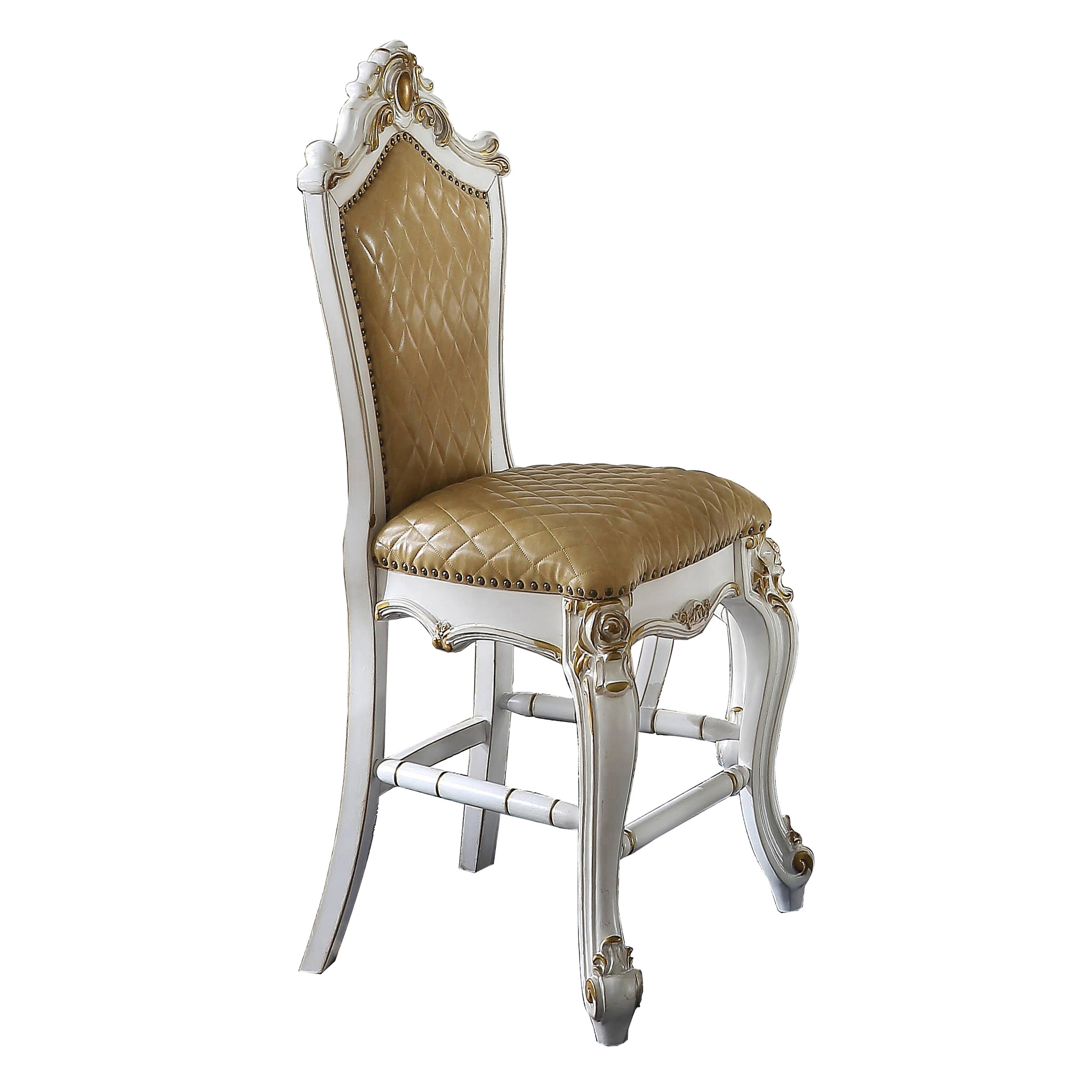 Butterscotch and Antique Pearl Armless Counter Height Chairs (Set-2)