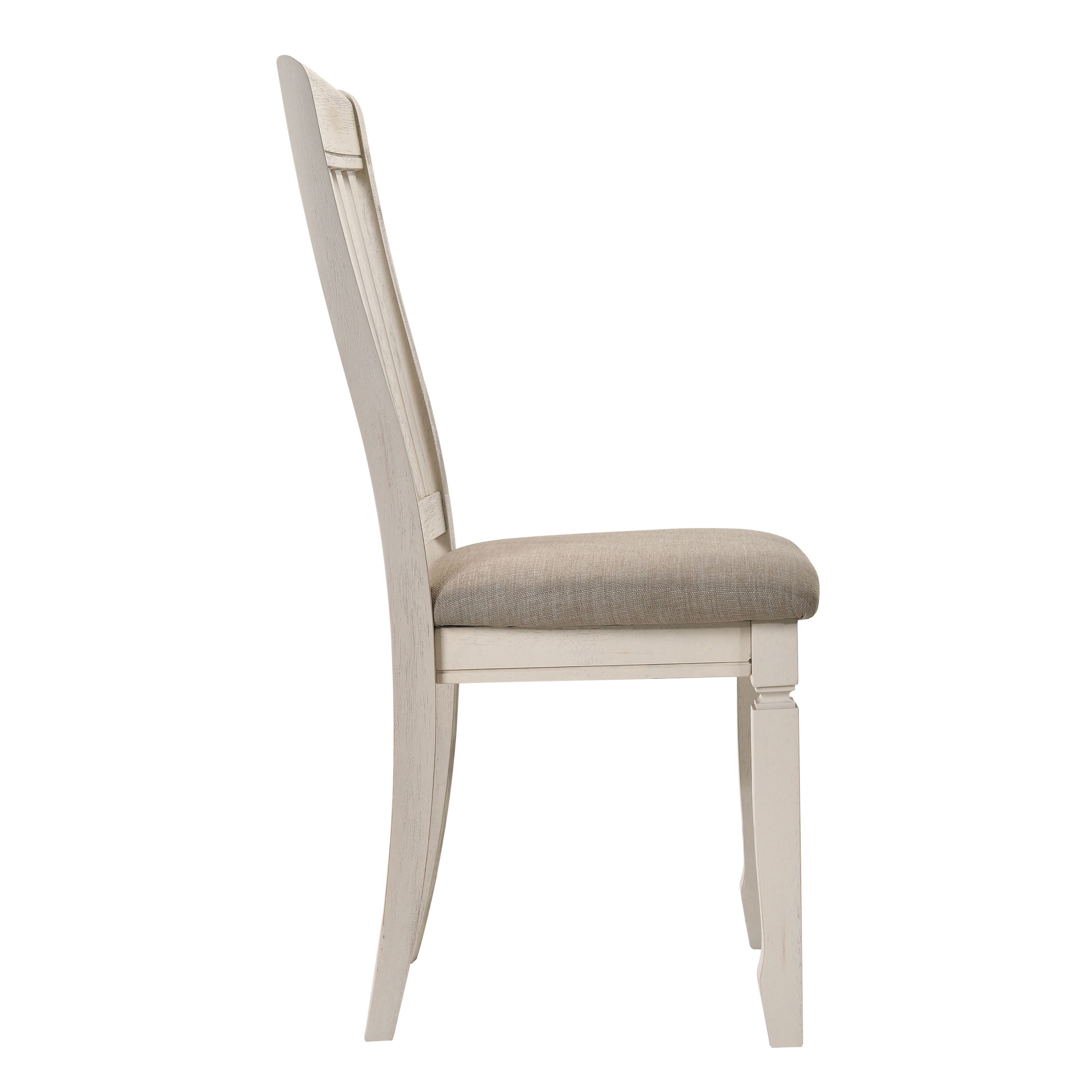 Tan and Cream Slatted Back Side Chairs (Set of 2)