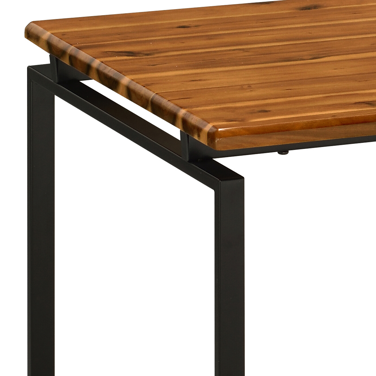 Oak and Black Occasional Set with Trestle Base