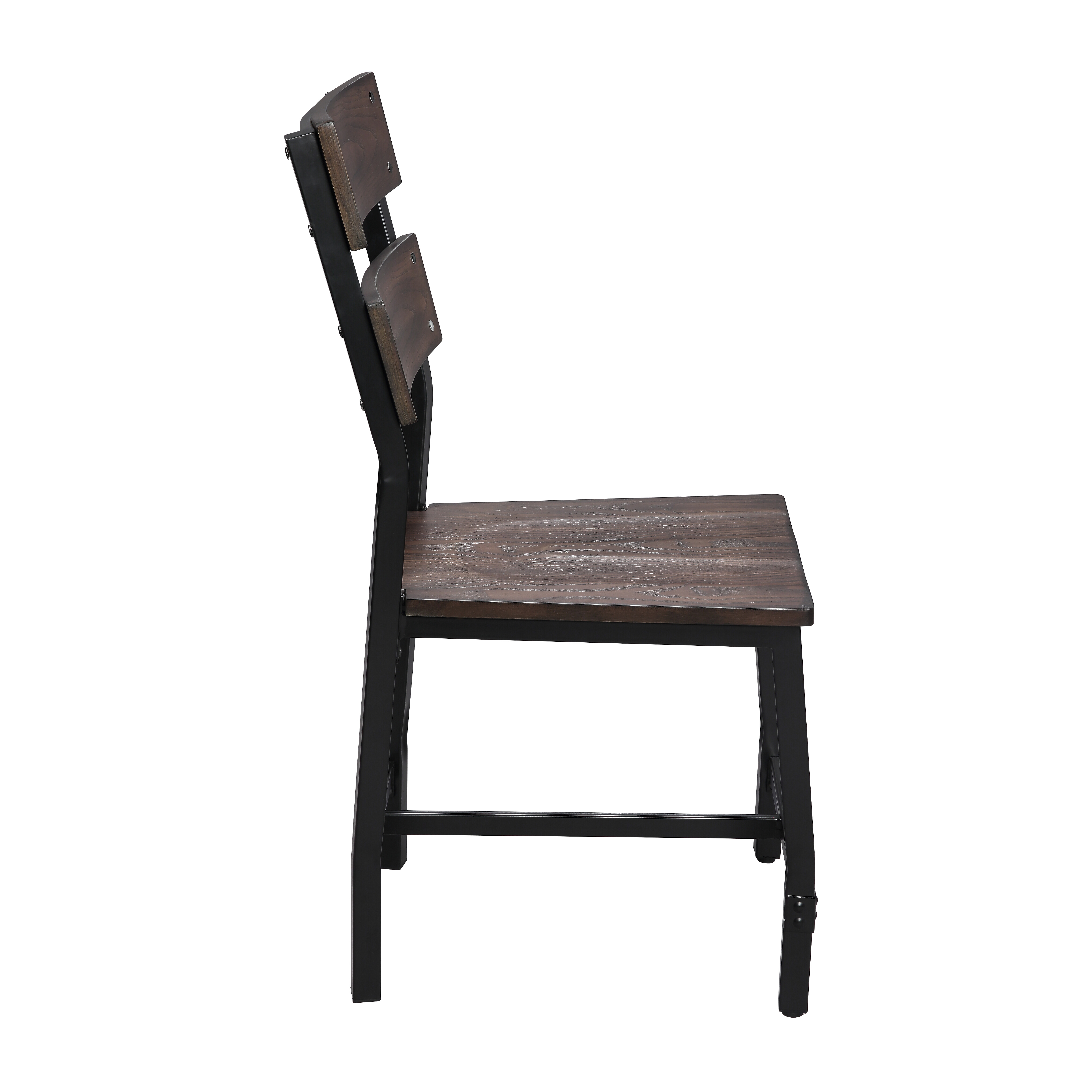 Oak and Black Ladder Back Side Chairs (Set of 2)