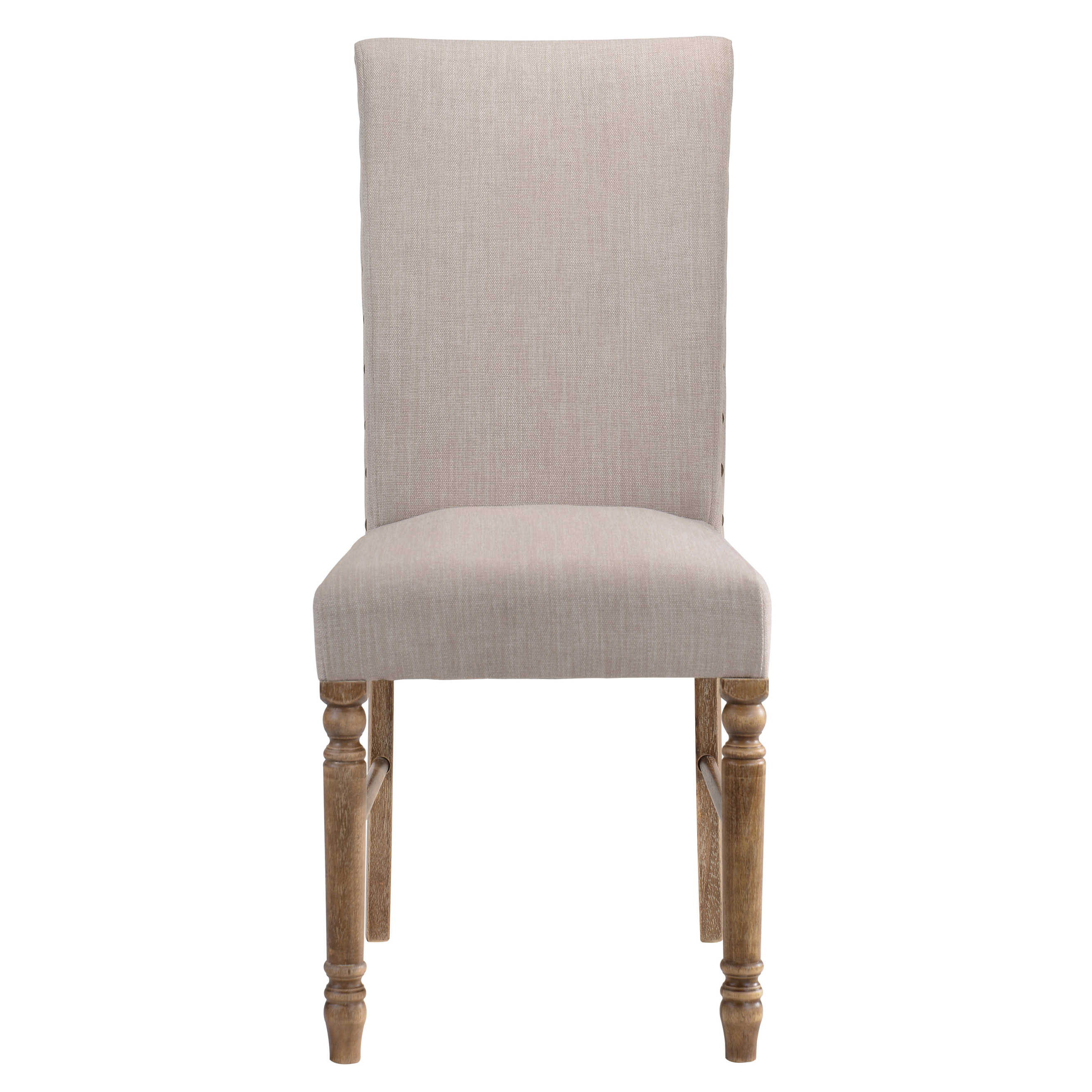 Cream and Weathered Oak Tight Back Parson Chairs (Set of 2)