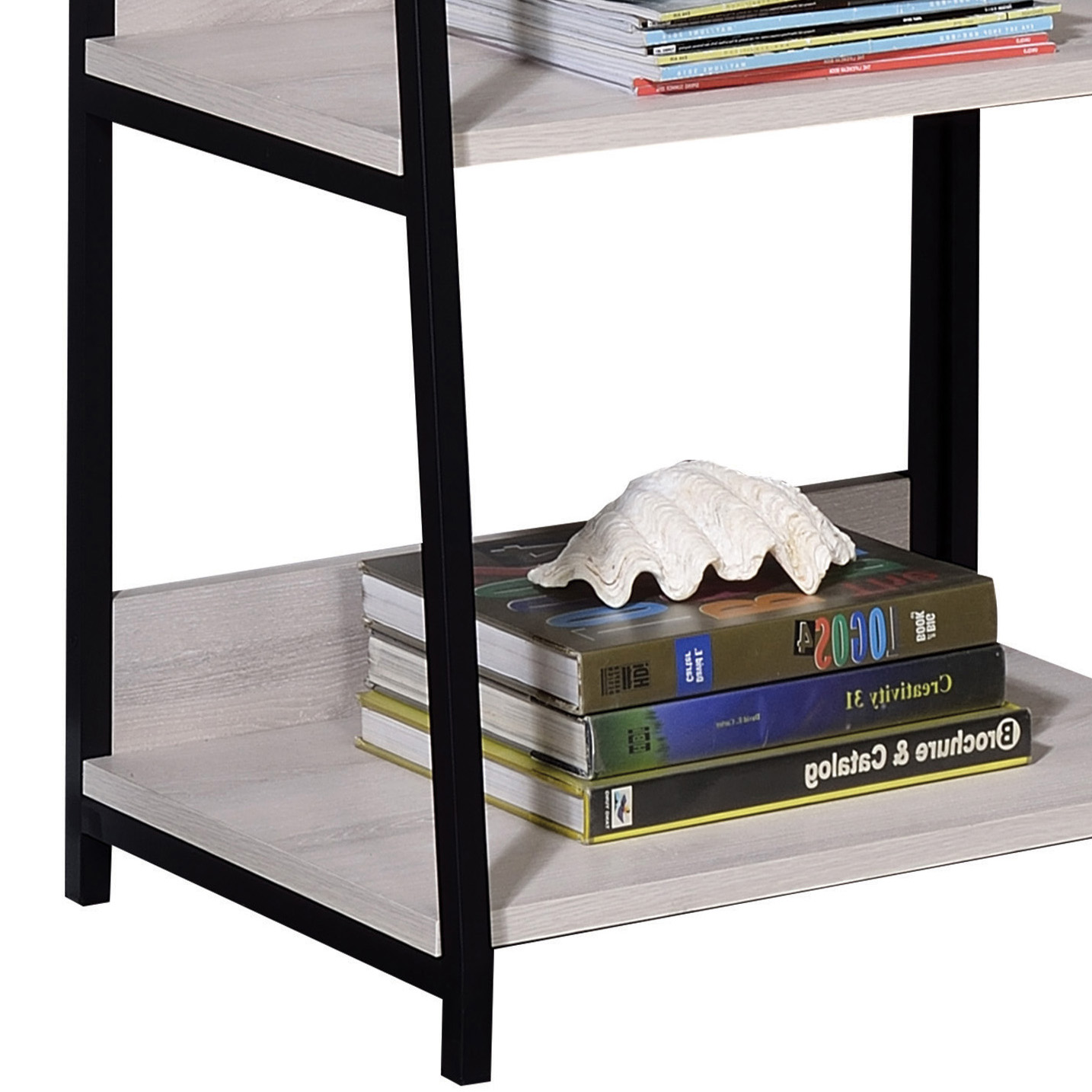 Natural and Black Ladder Bookshelf