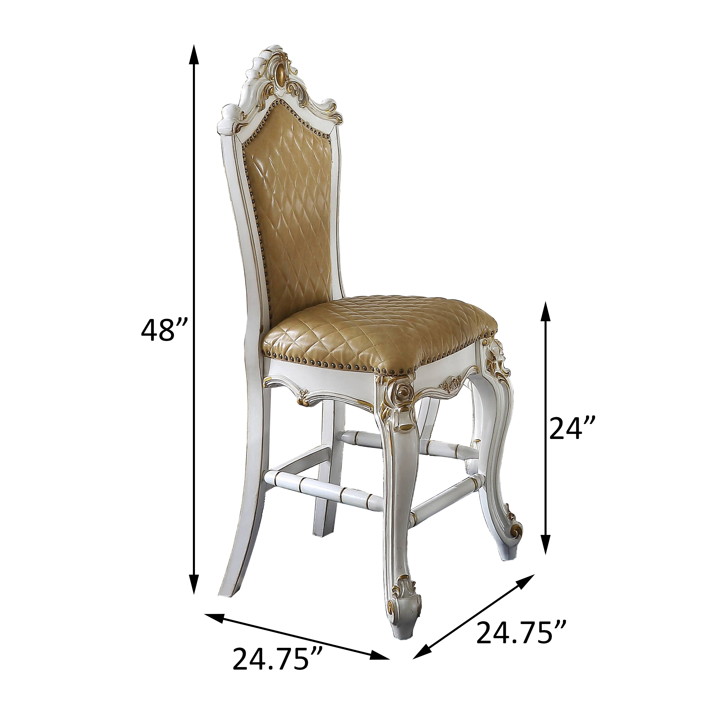 Butterscotch and Antique Pearl Armless Counter Height Chairs (Set-2)