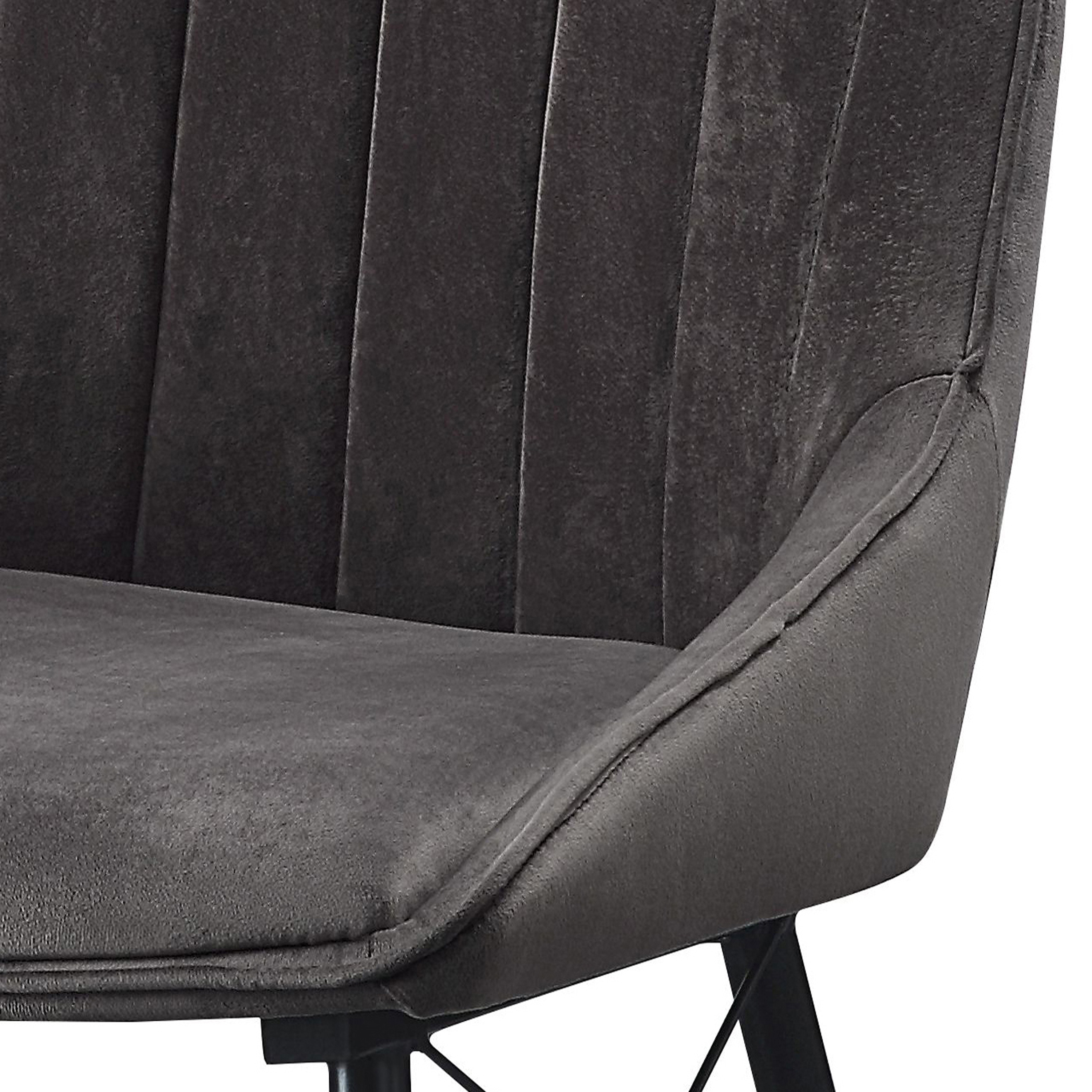 Grey and Black Tufted Back Dining Chairs (Set of 2)