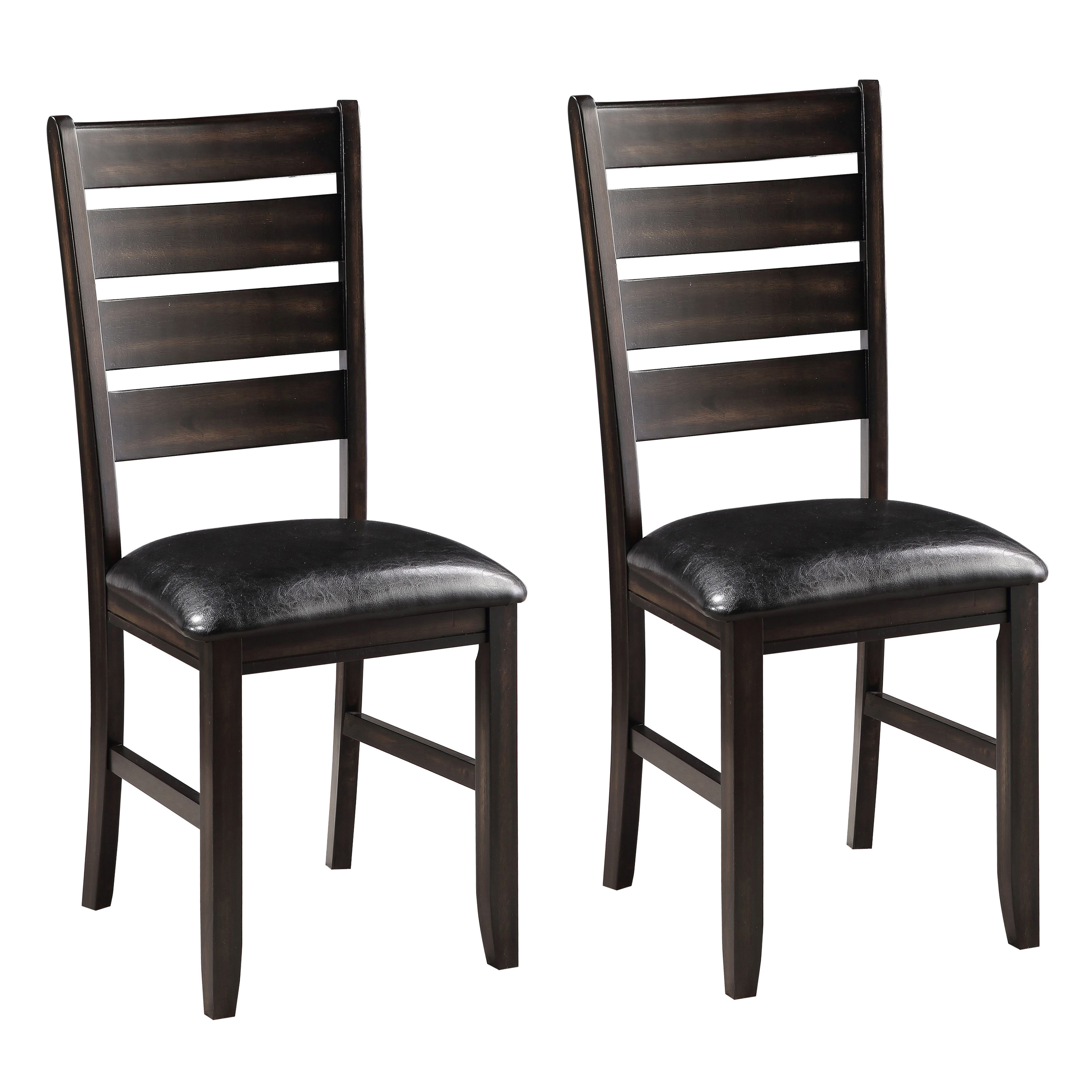 Black and Espresso Ladder Back Side Chairs (Set of 2)