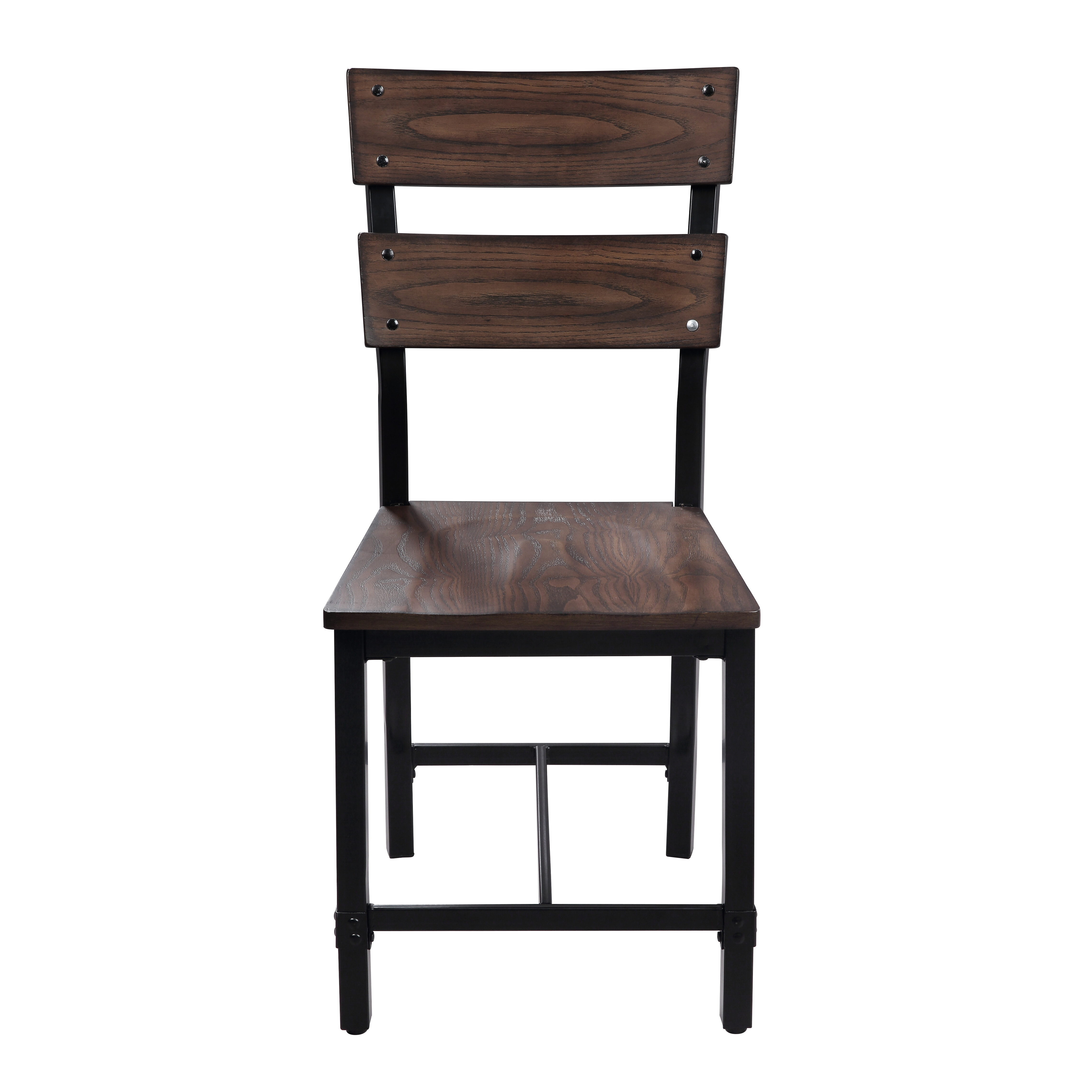 Oak and Black Ladder Back Side Chairs (Set of 2)