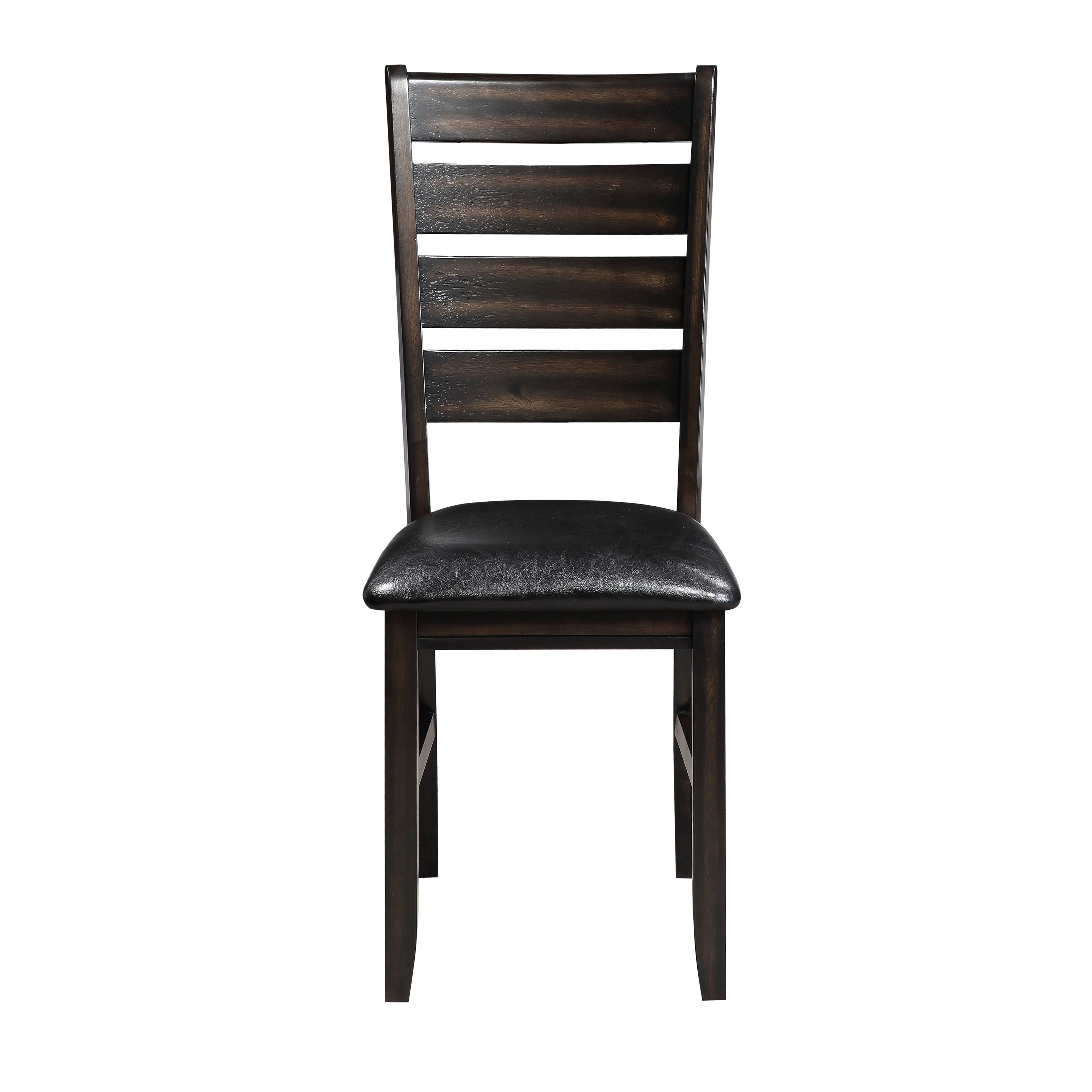 Black and Espresso Ladder Back Side Chairs (Set of 2)