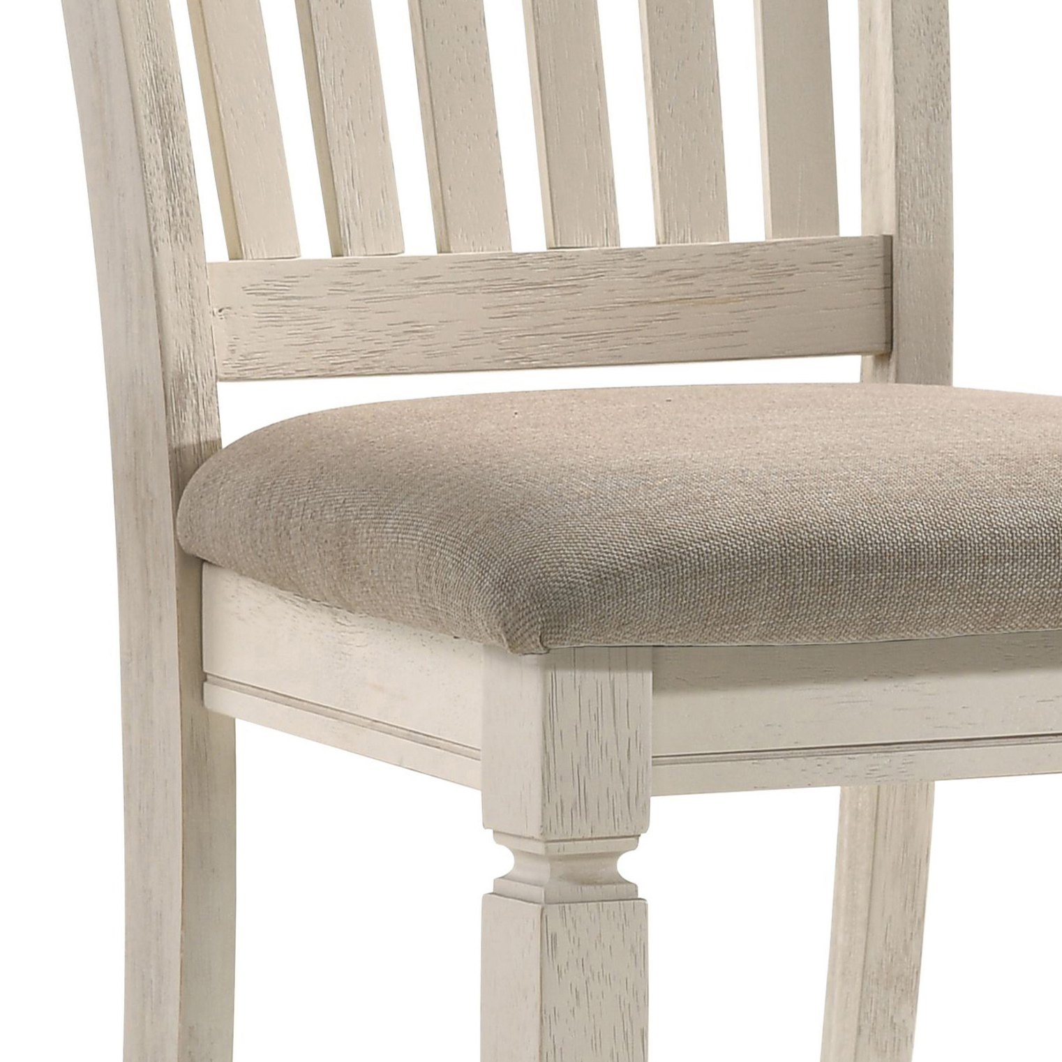 Tan and Cream Slatted Back Side Chairs (Set of 2)