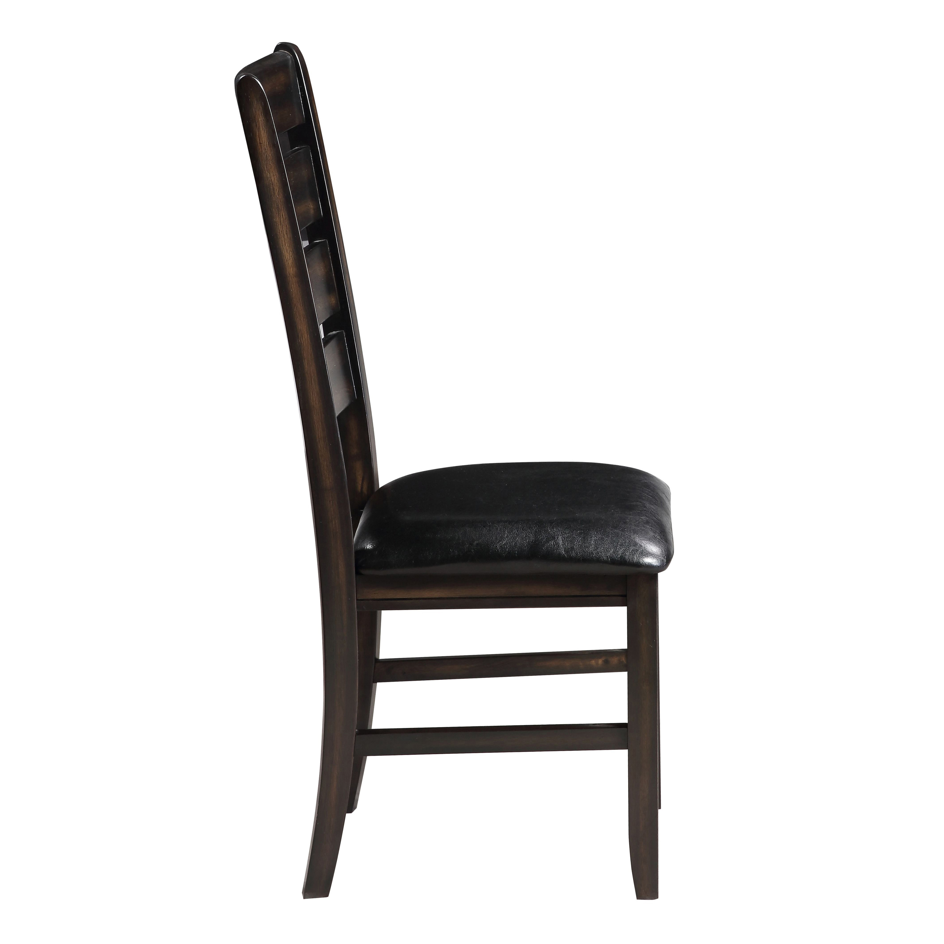 Black and Espresso Ladder Back Side Chairs (Set of 2)