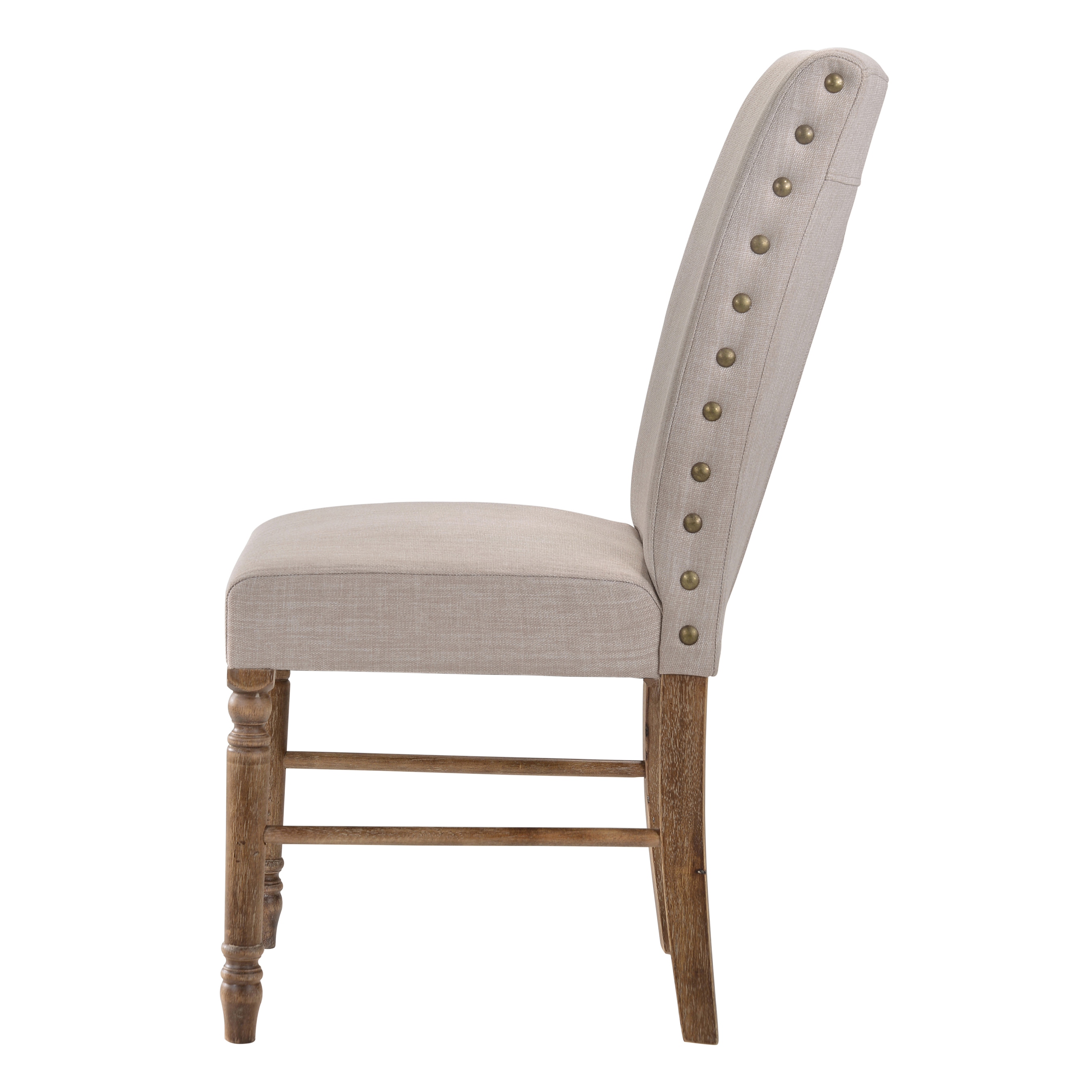 Cream and Weathered Oak Tight Back Parson Chairs (Set of 2)