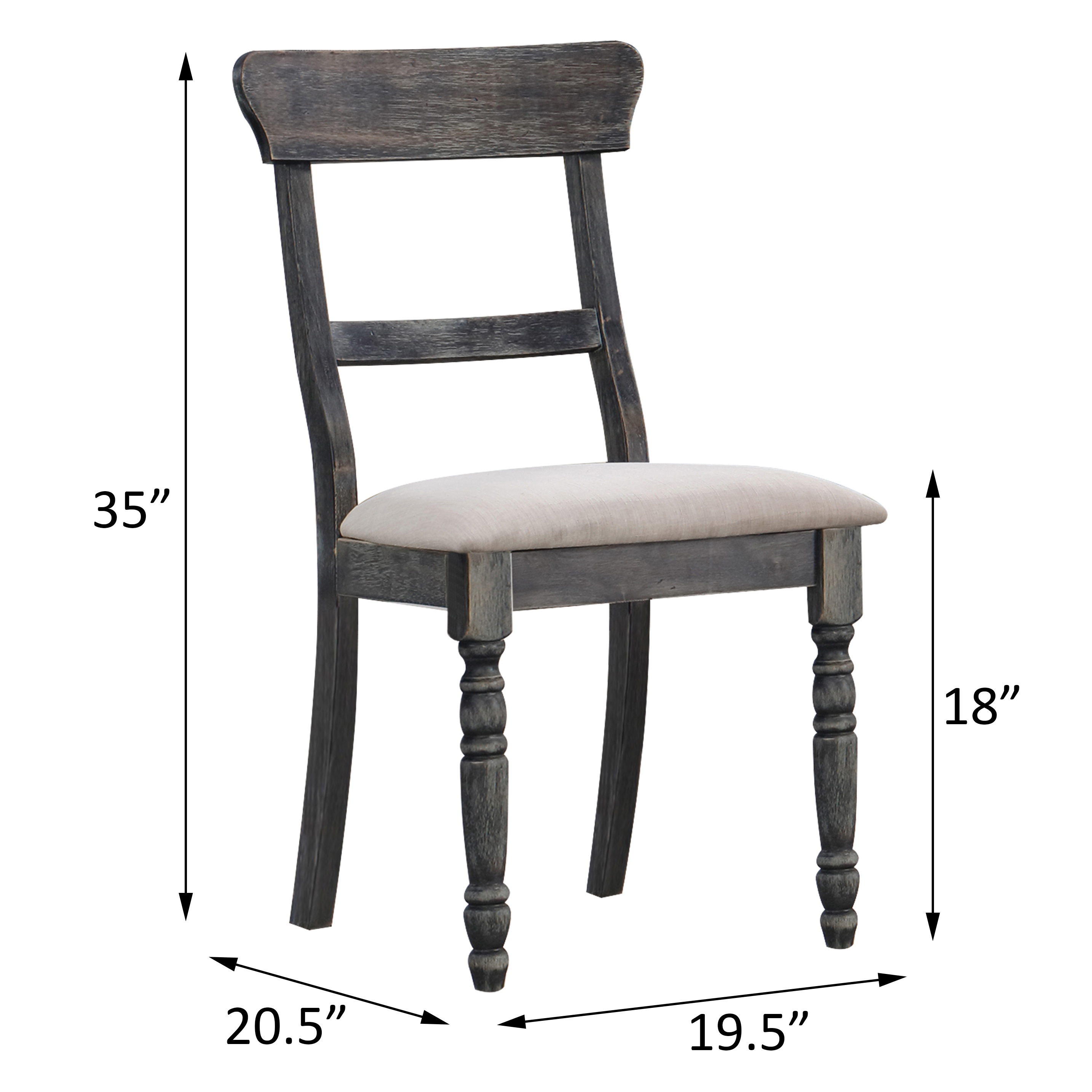 Light Brown and Weathered Grey Side Chairs (Set of 2)