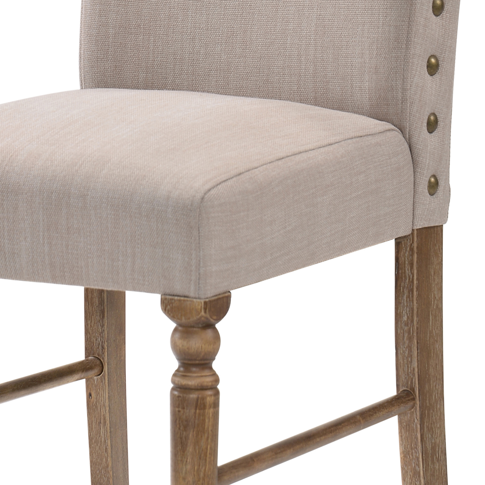 Cream and Weathered Oak Tight Back Parson Chairs (Set of 2)