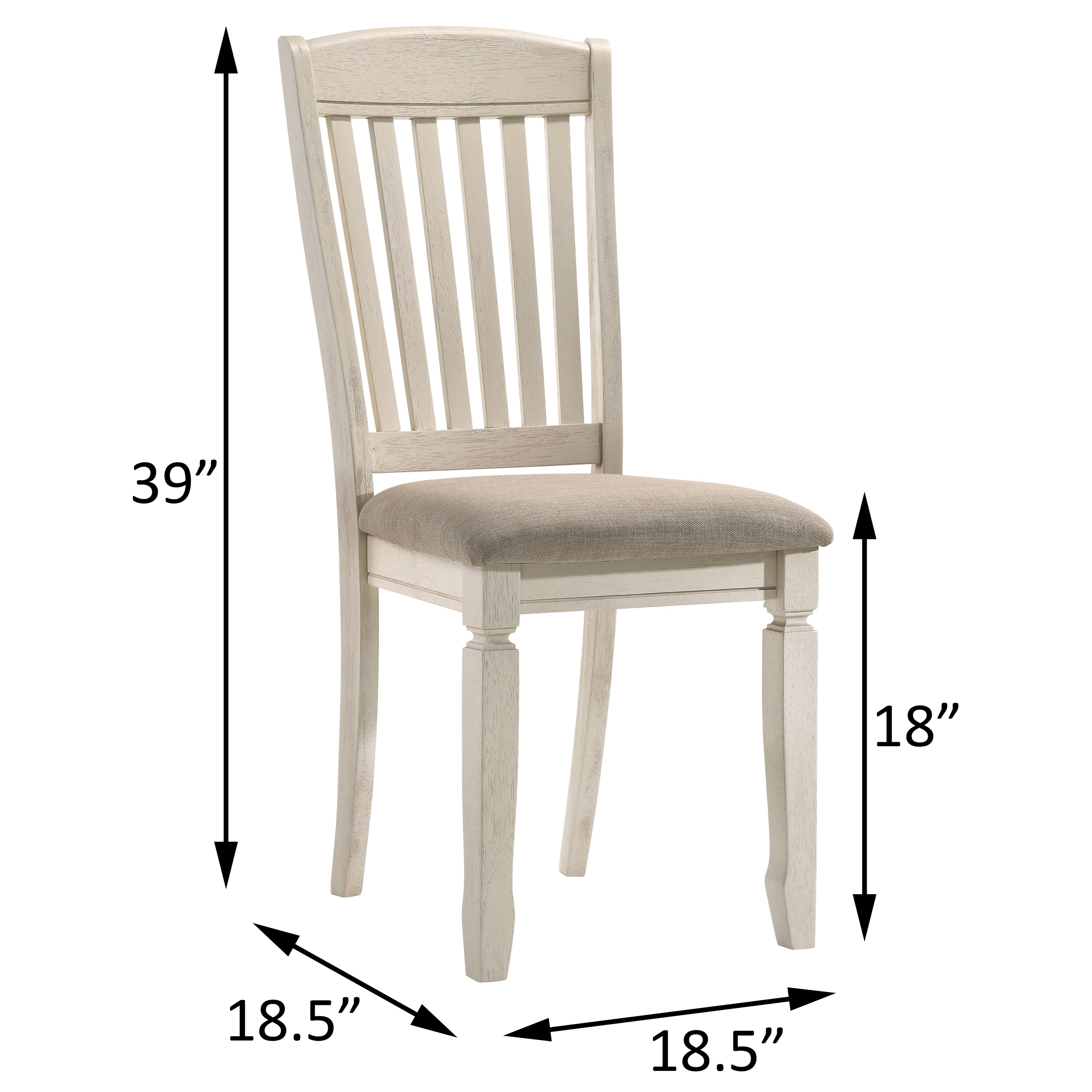 Tan and Cream Slatted Back Side Chairs (Set of 2)