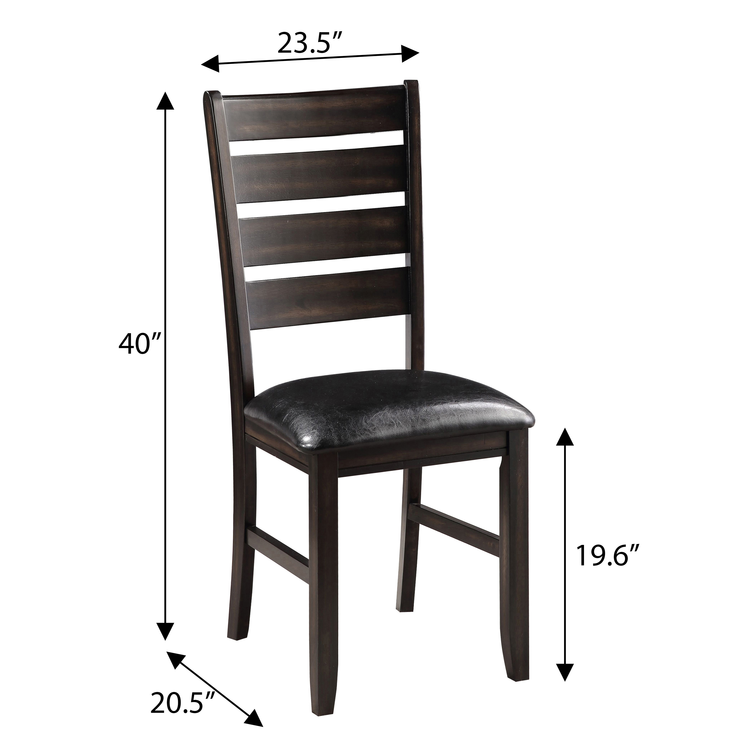 Black and Espresso Ladder Back Side Chairs (Set of 2)