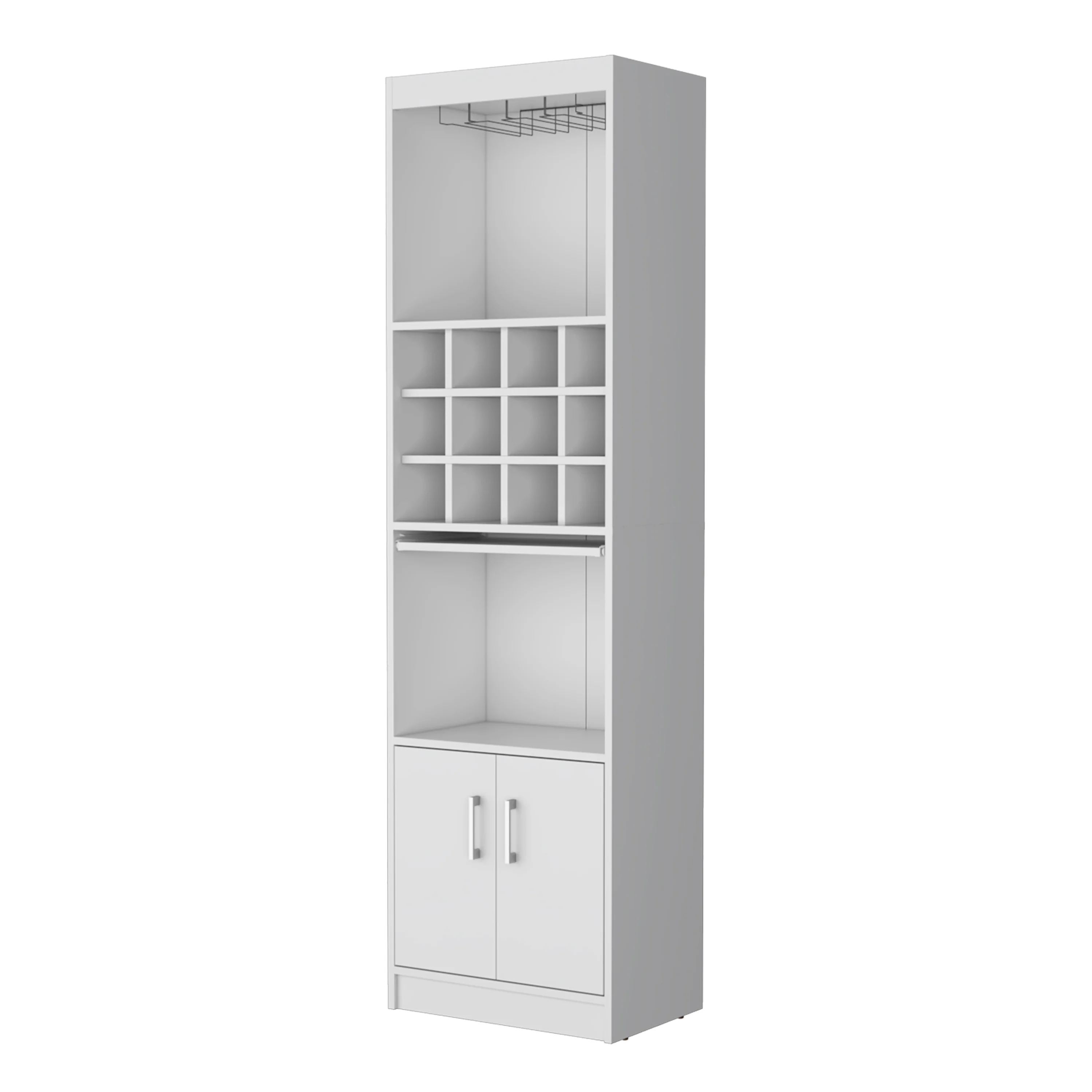 White Bar Cabinet with Wine Storage