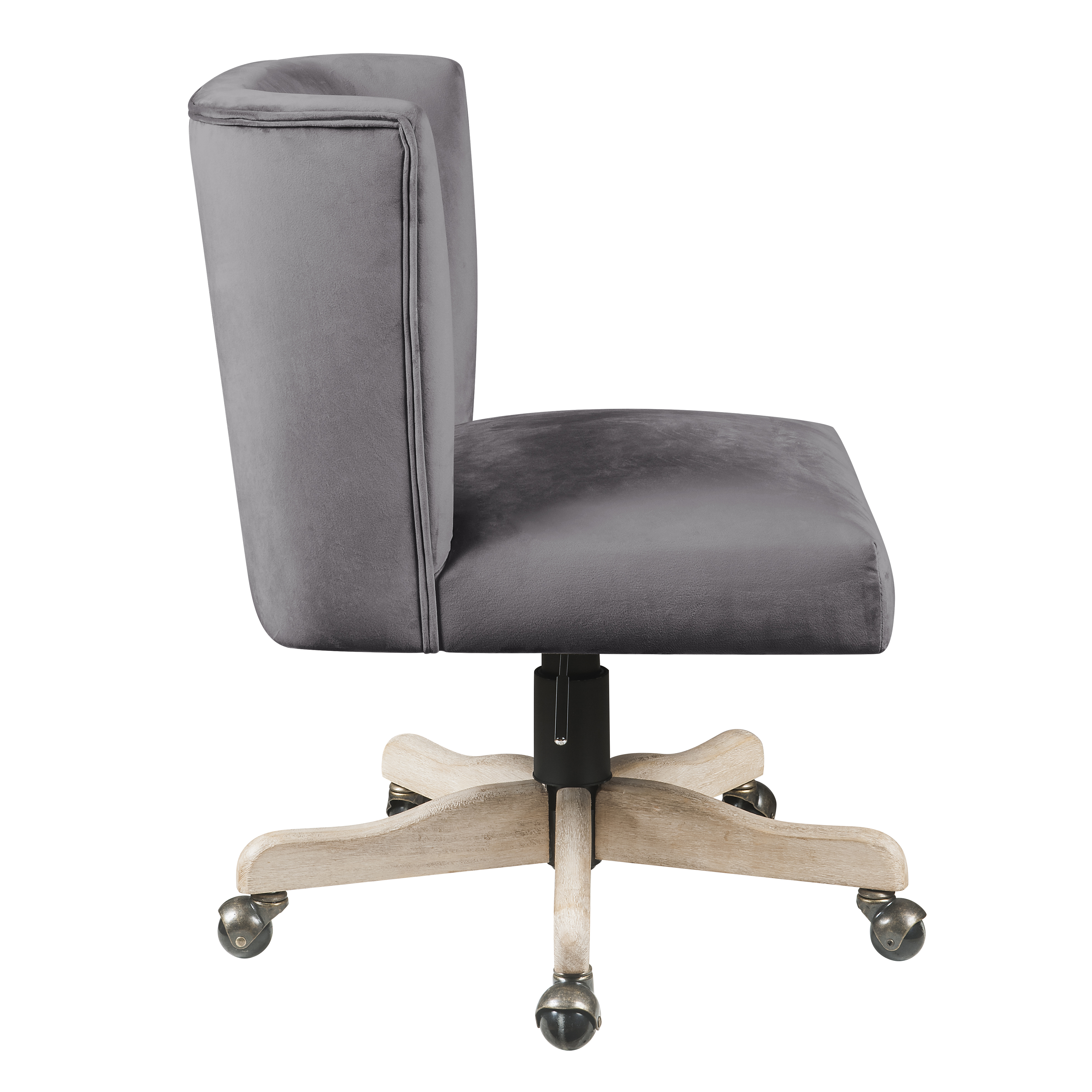 Grey Swivel Office Chair with Casters