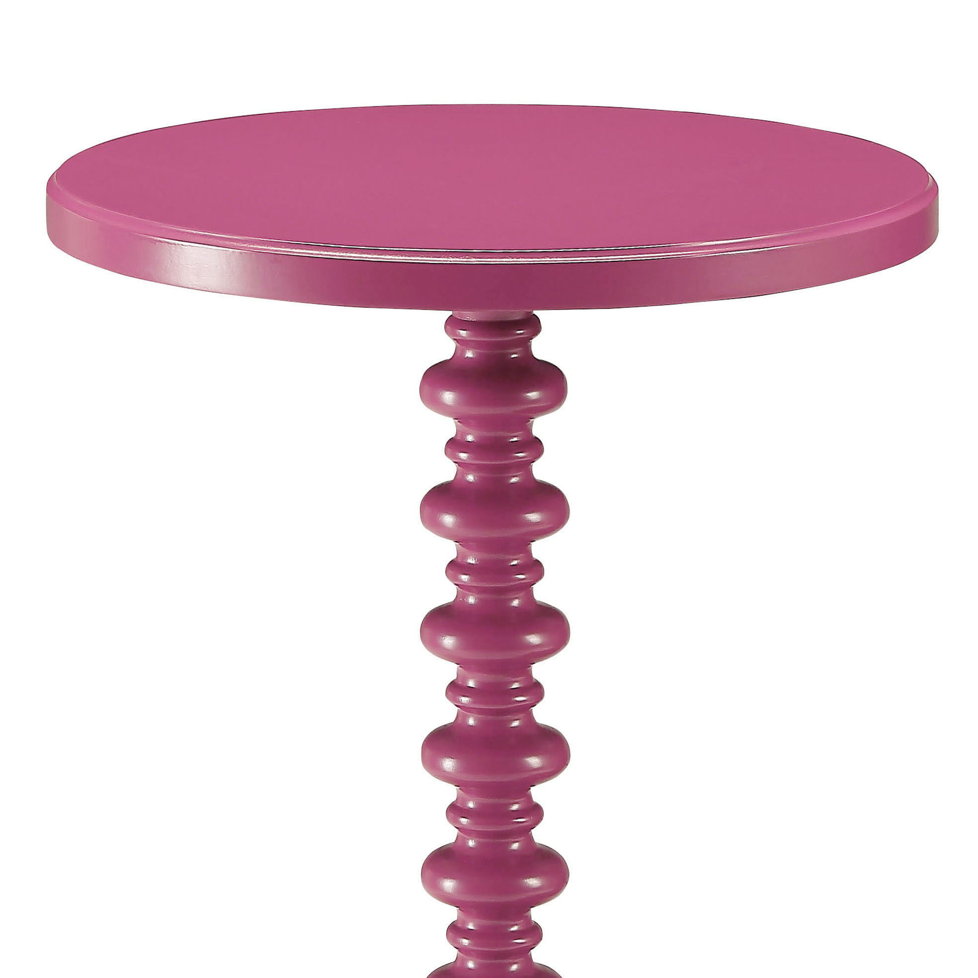 Purple Accent Table with Pedestal Base