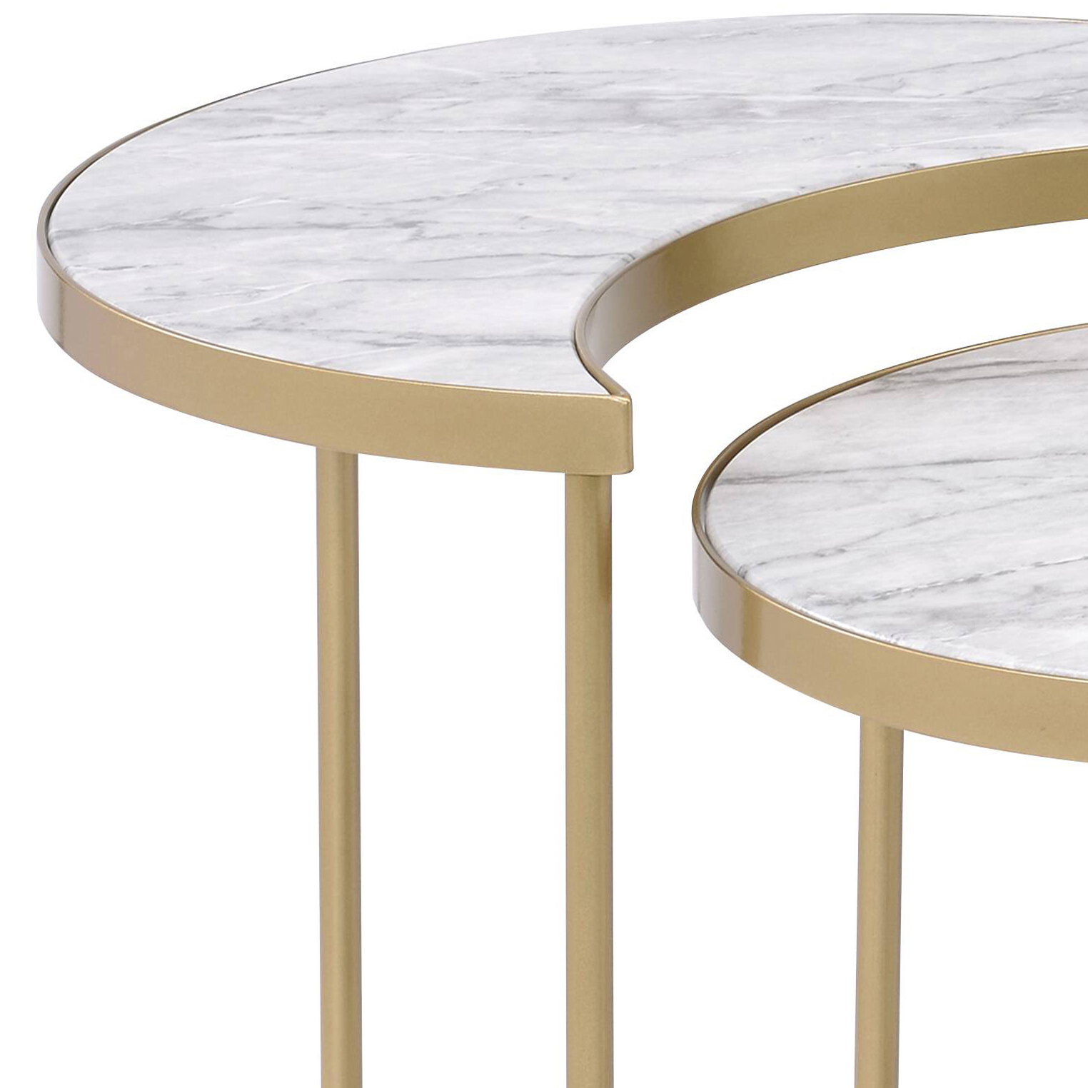 White and Gold 3-piece Nesting Tables