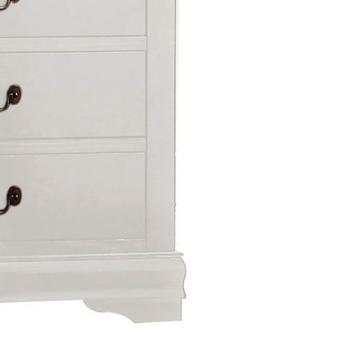 White 5-Drawer Chest with Metal Handles