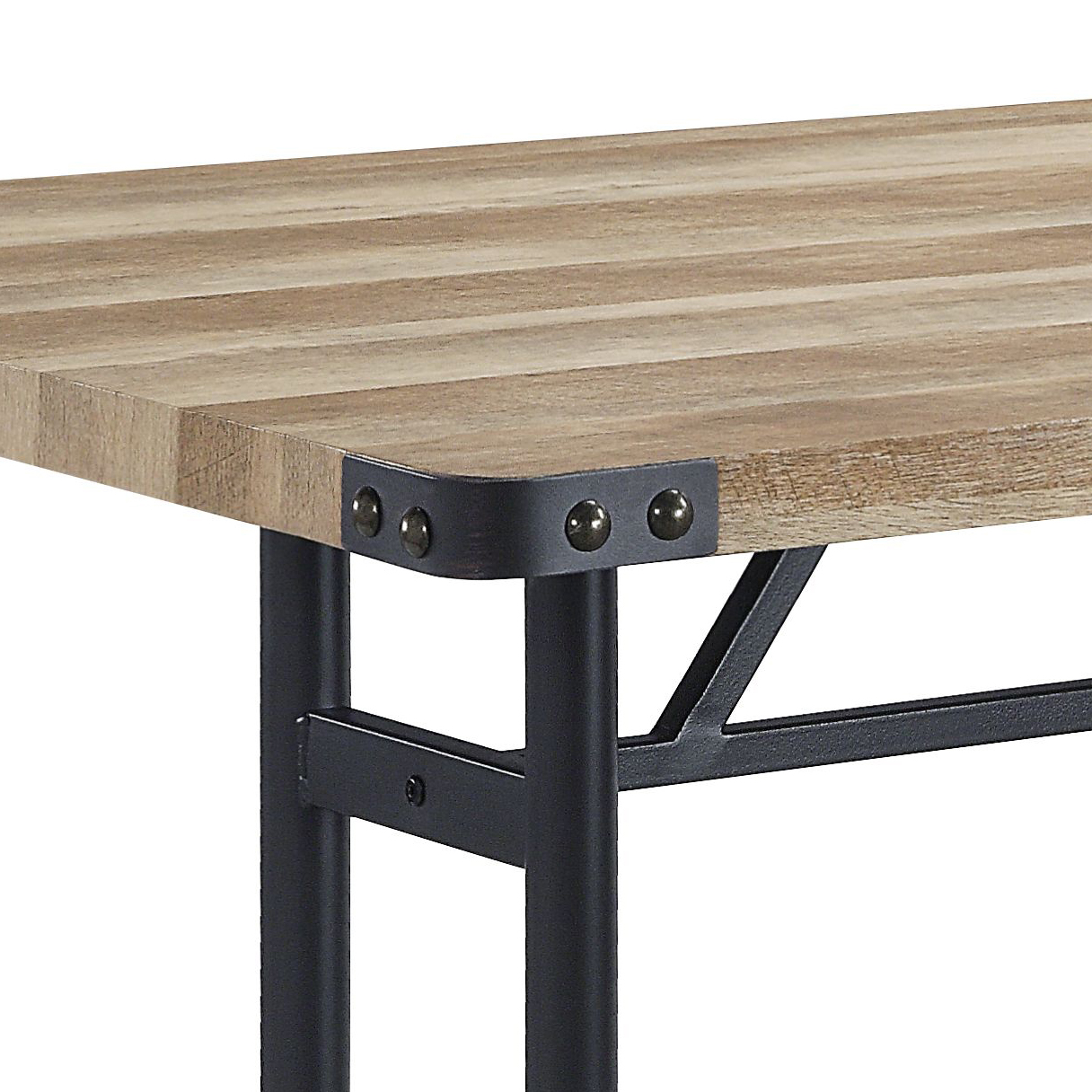 Oak and Sandy Black Dining Table with Metal Leg