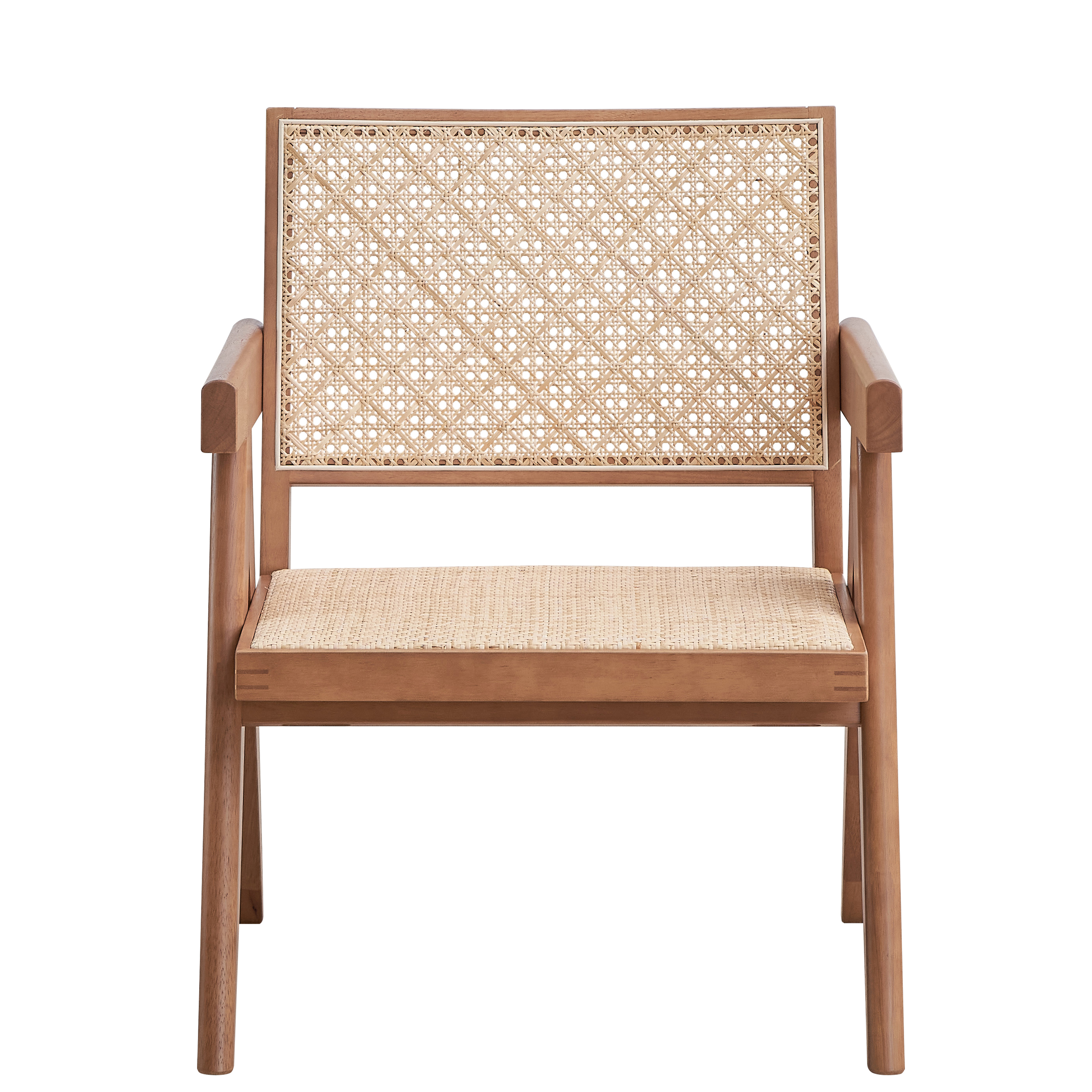 Beige and Natural Accent Chair