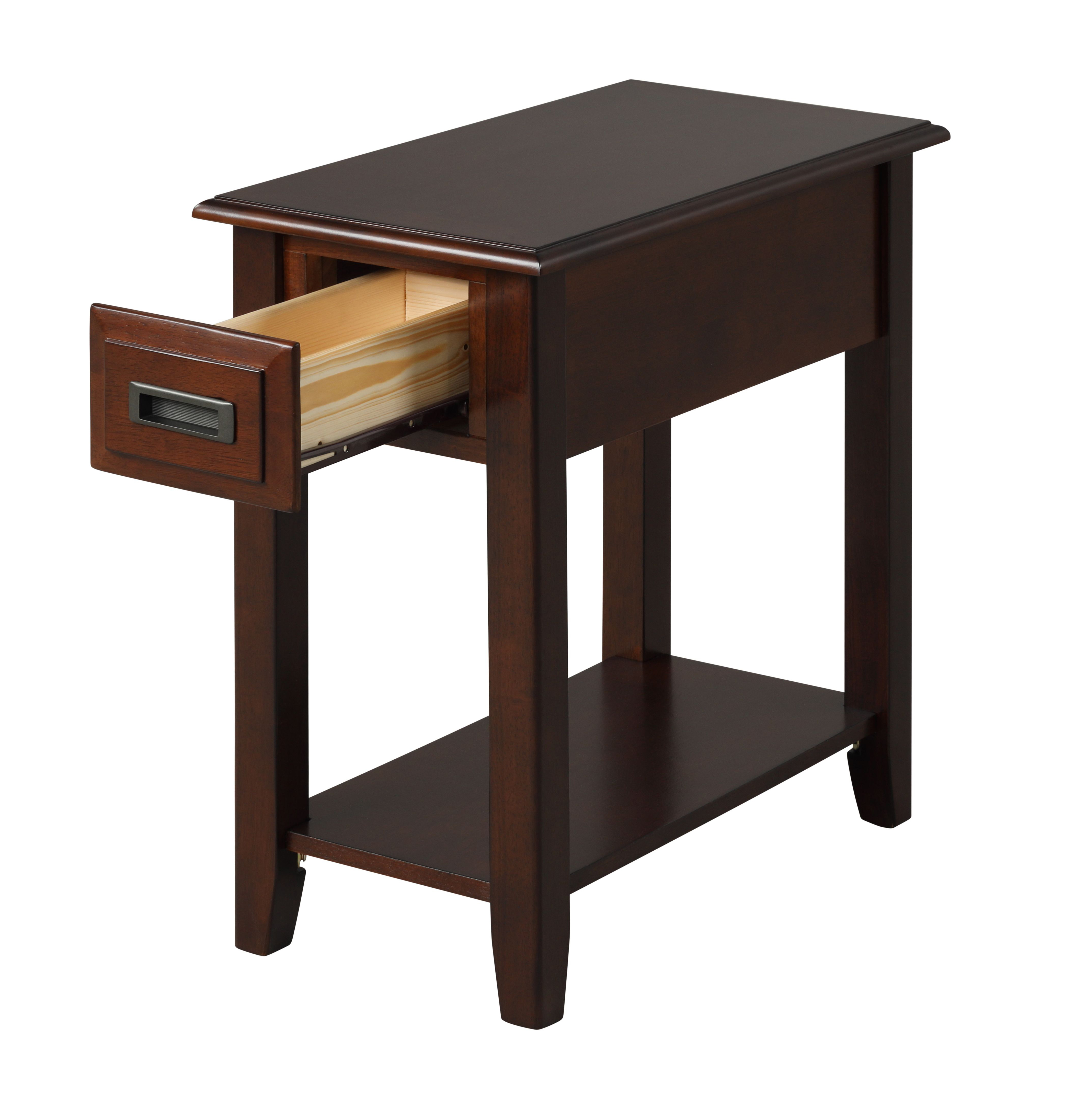 Dark Cherry 1-Drawer Accent Table with Shelf