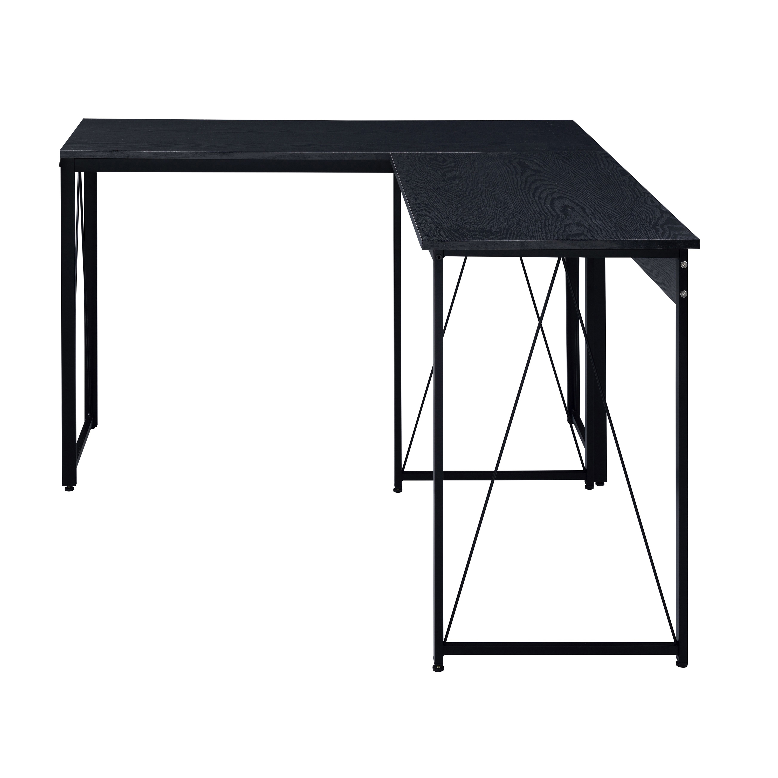 Black 47.5" Writing Desk with Metal Sled Base